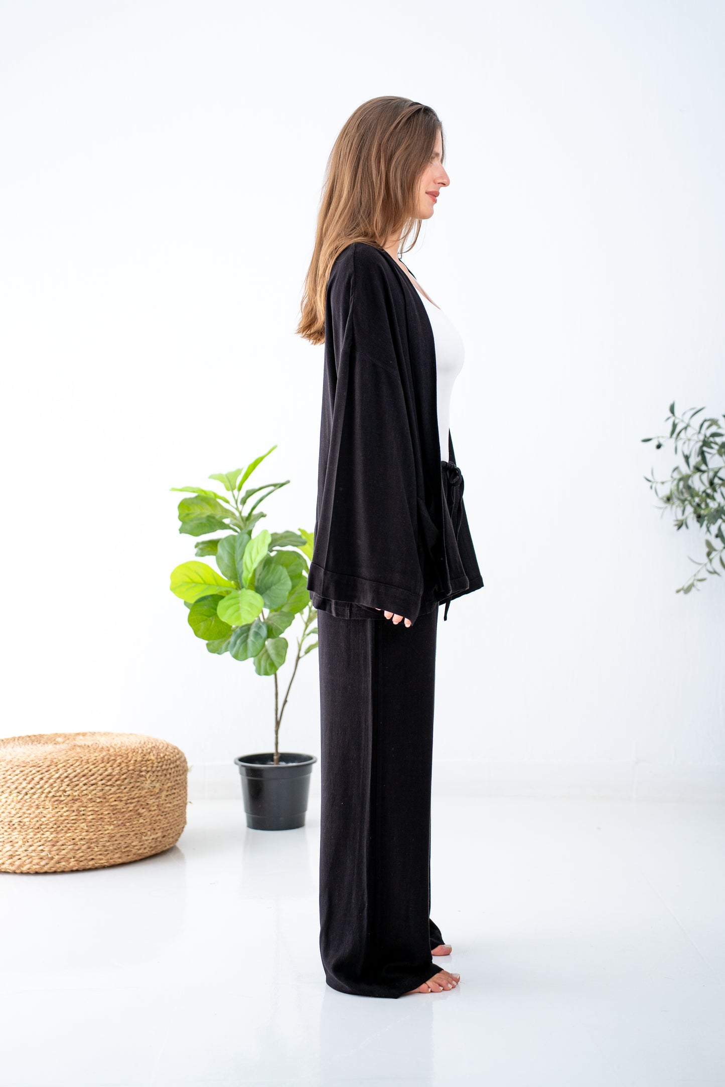 Liquorice linen Cardigan
