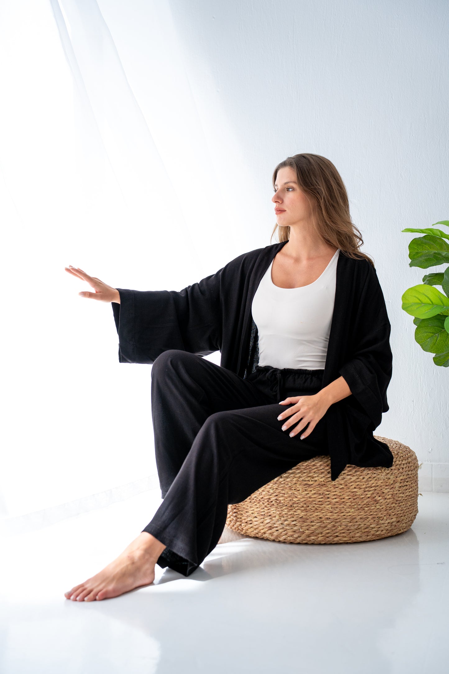 Liquorice linen Cardigan
