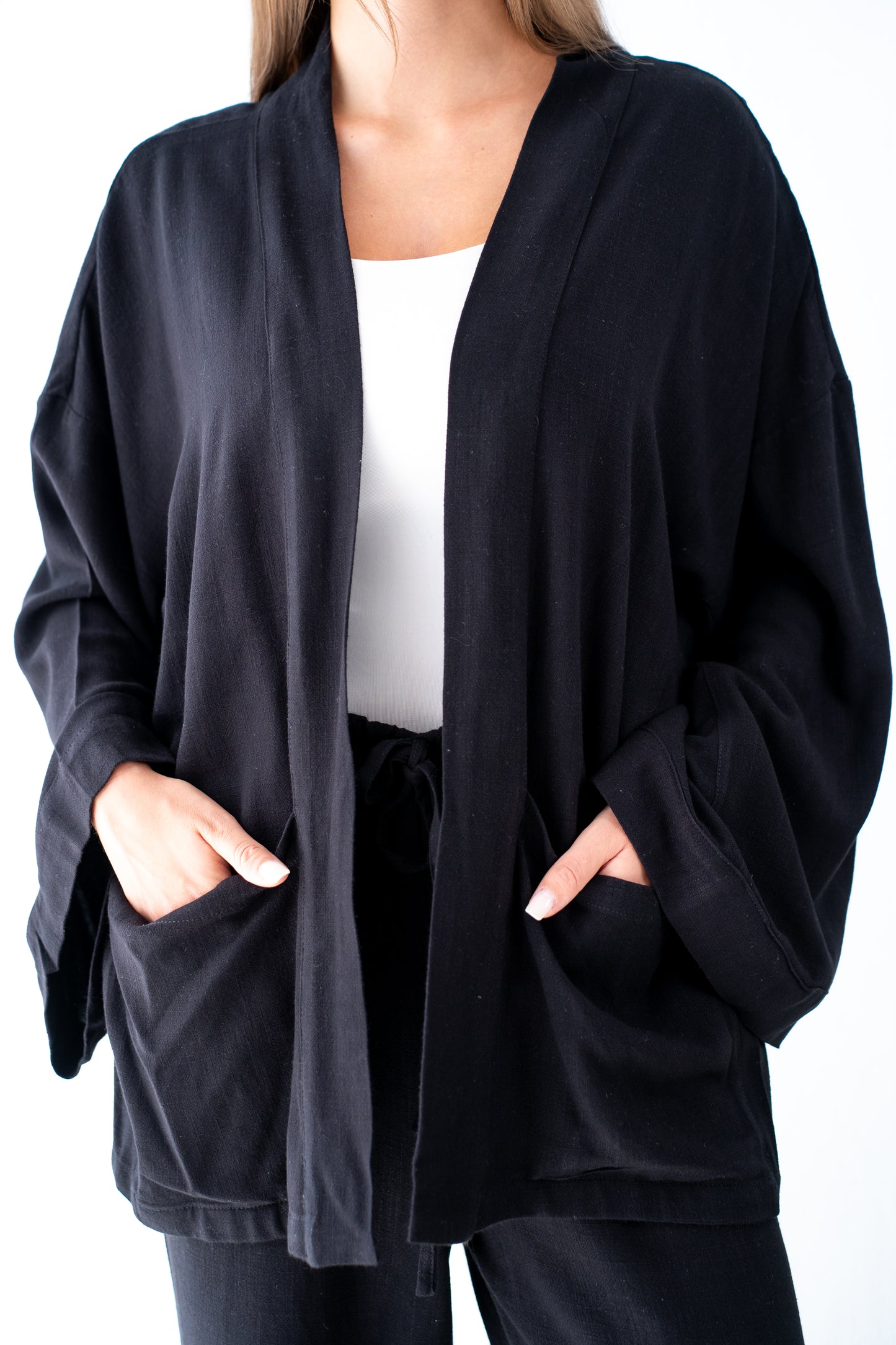 Liquorice linen Cardigan