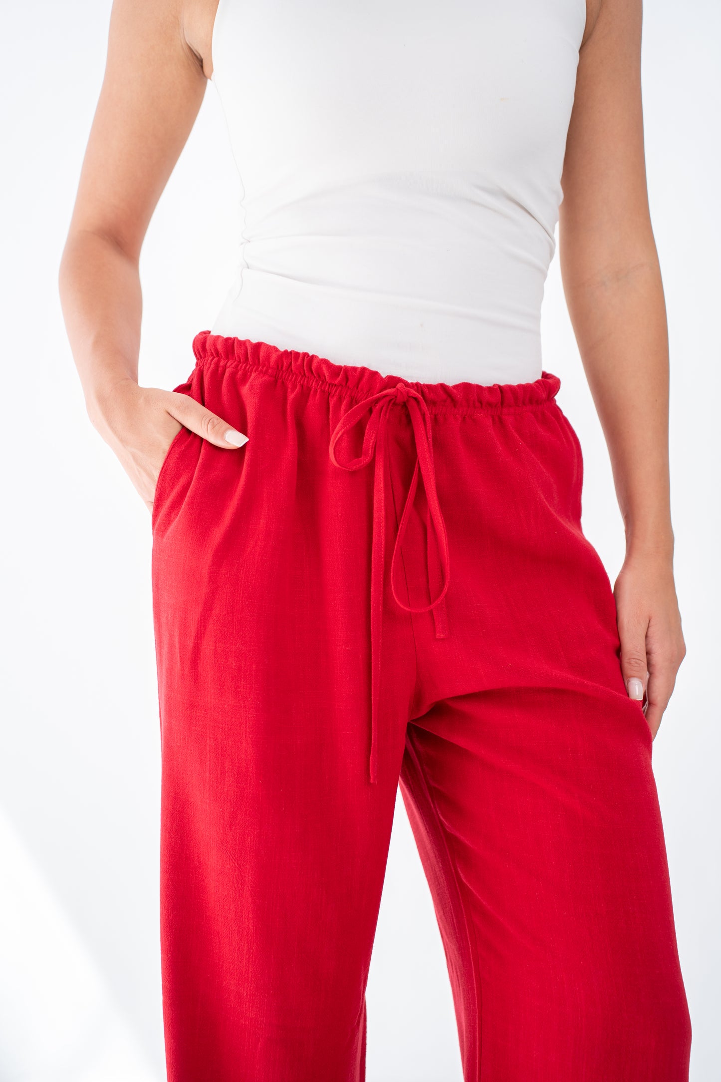 Strawberry linen pants