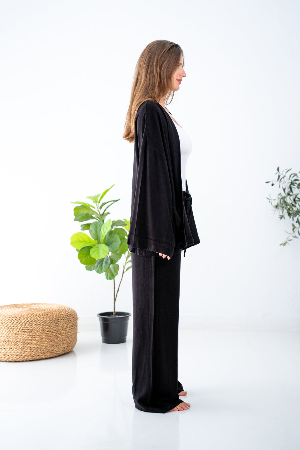 Liquorice linen Cardigan