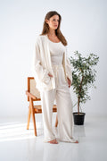 White linen cardigan