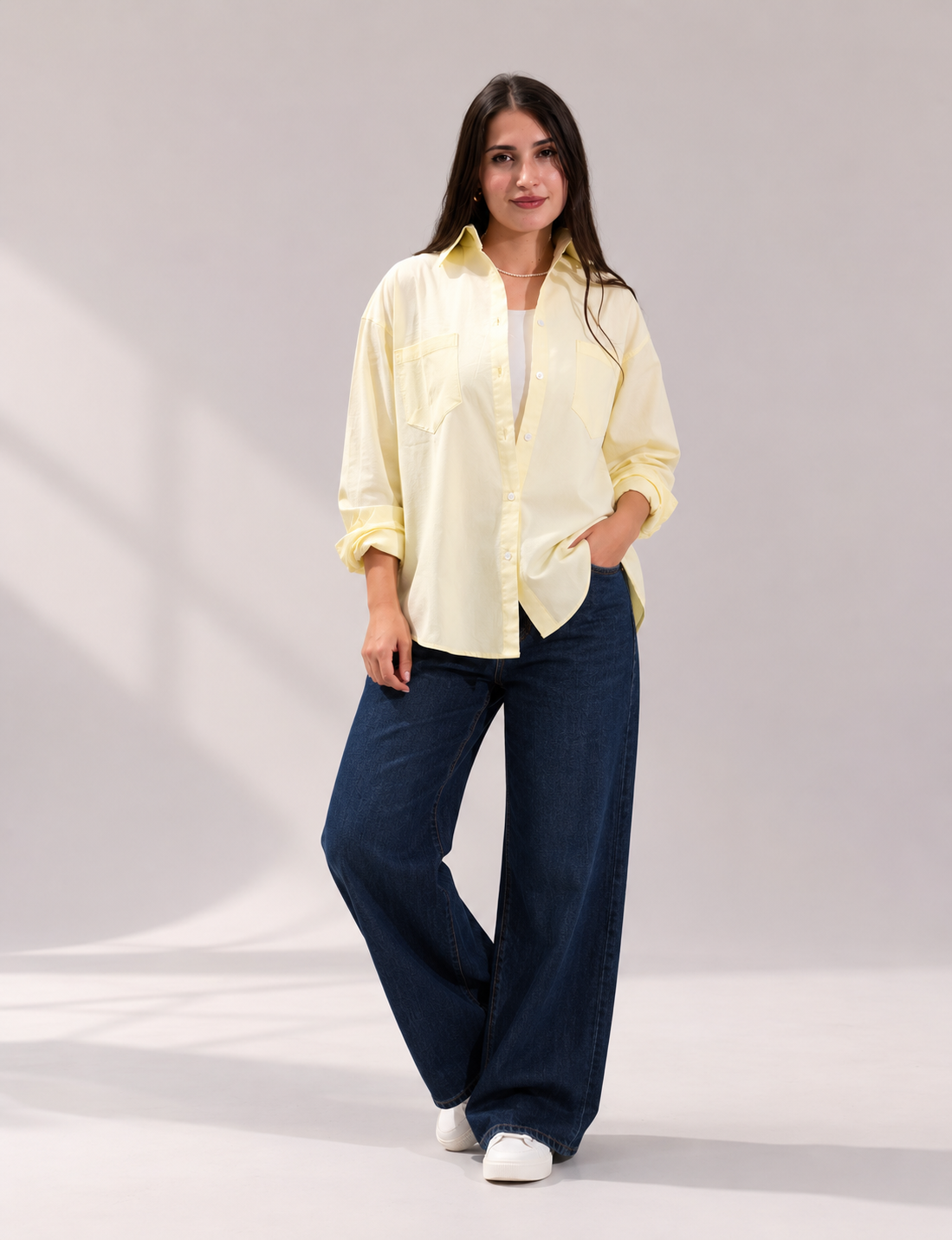 Yellow poplin shirt