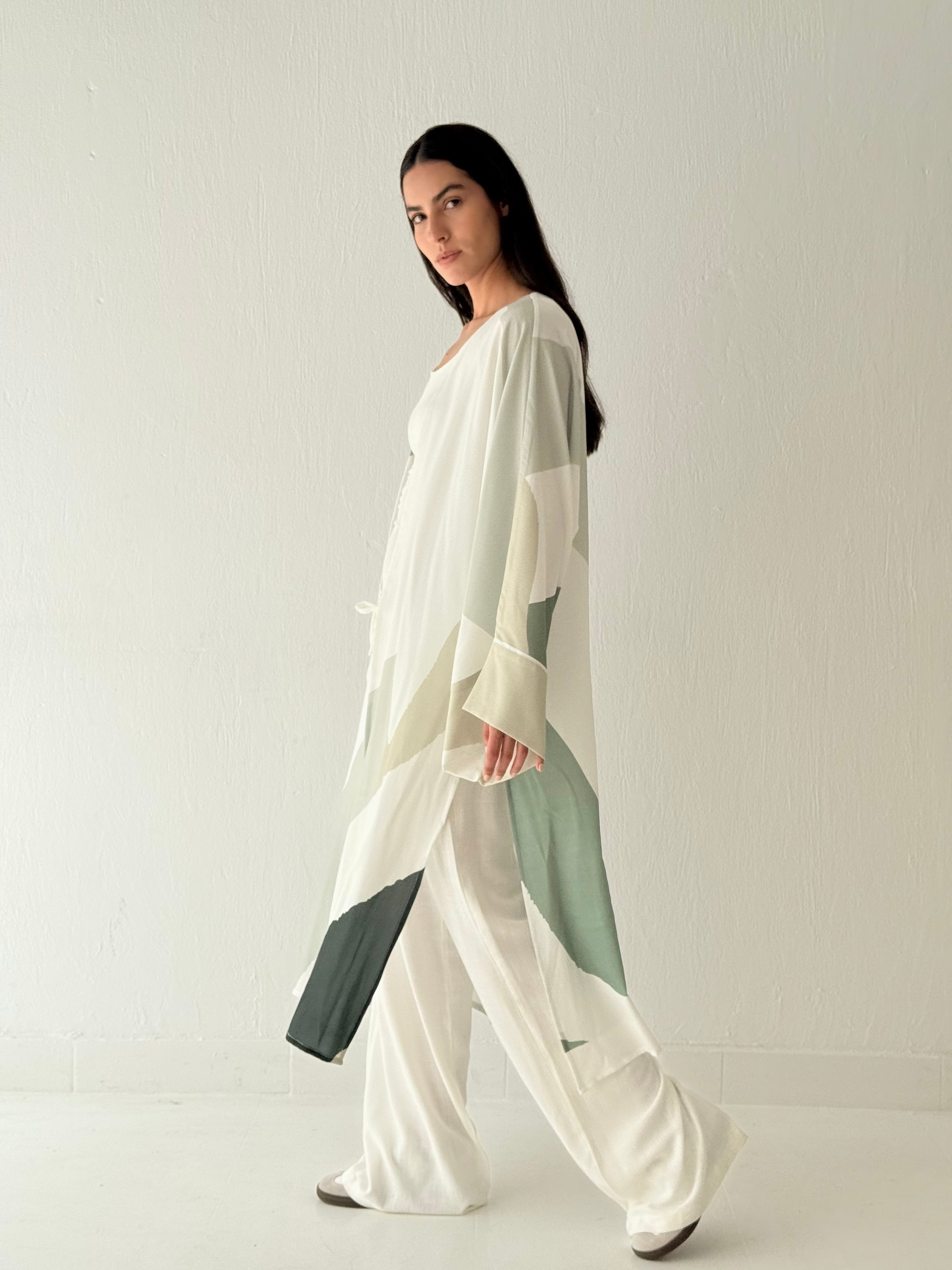 Olive natural kimono