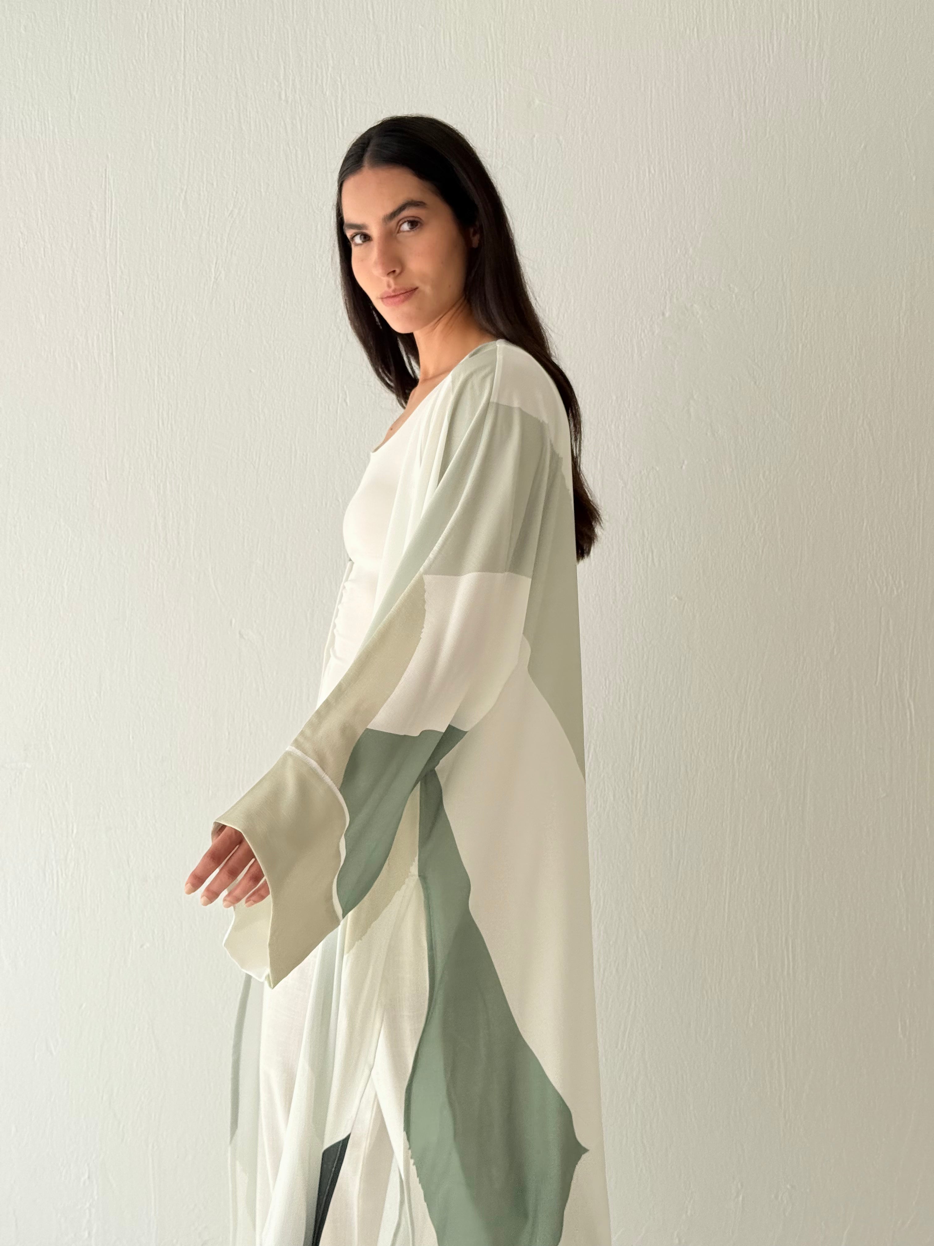 Olive natural kimono