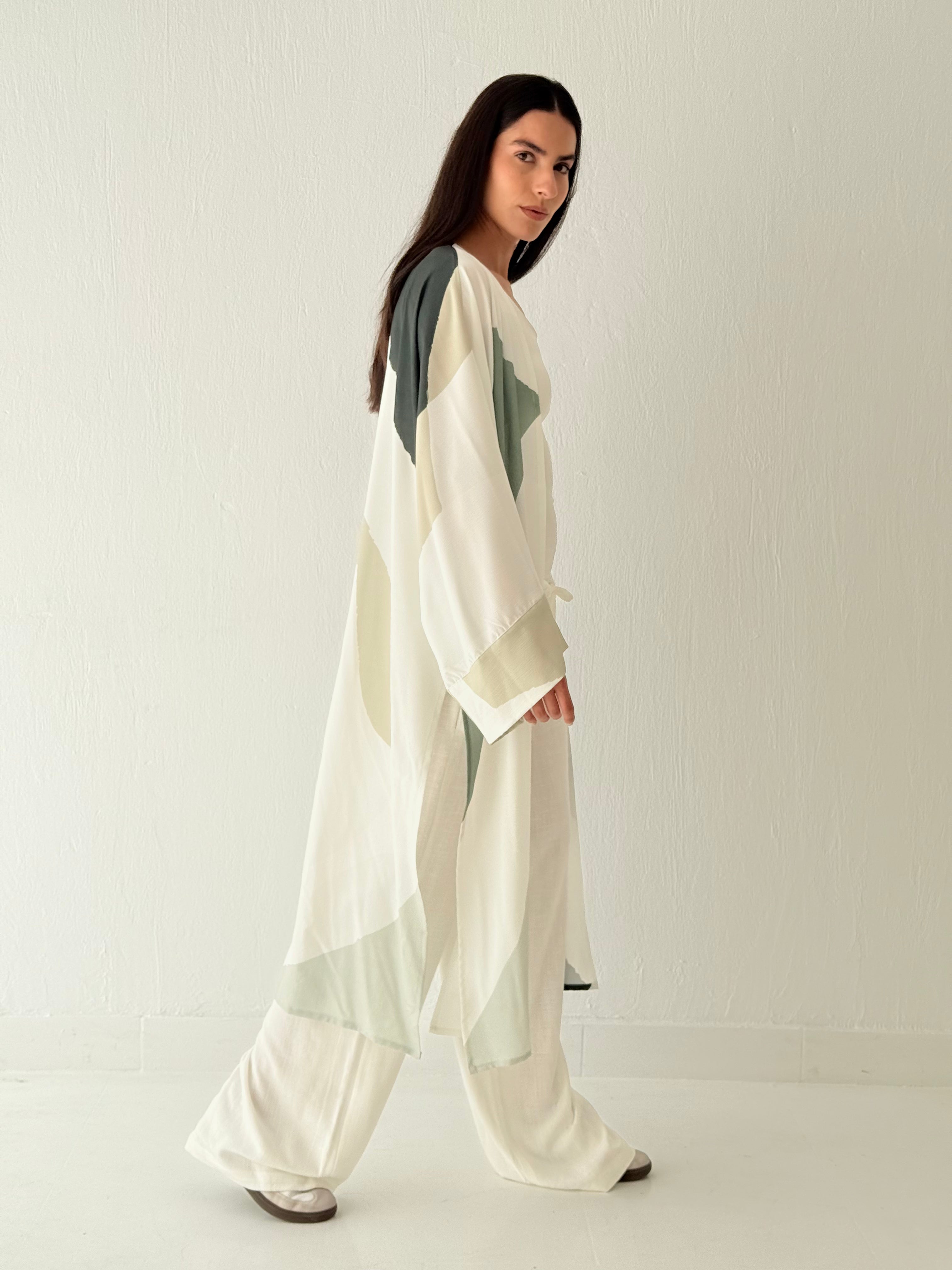 Olive natural kimono