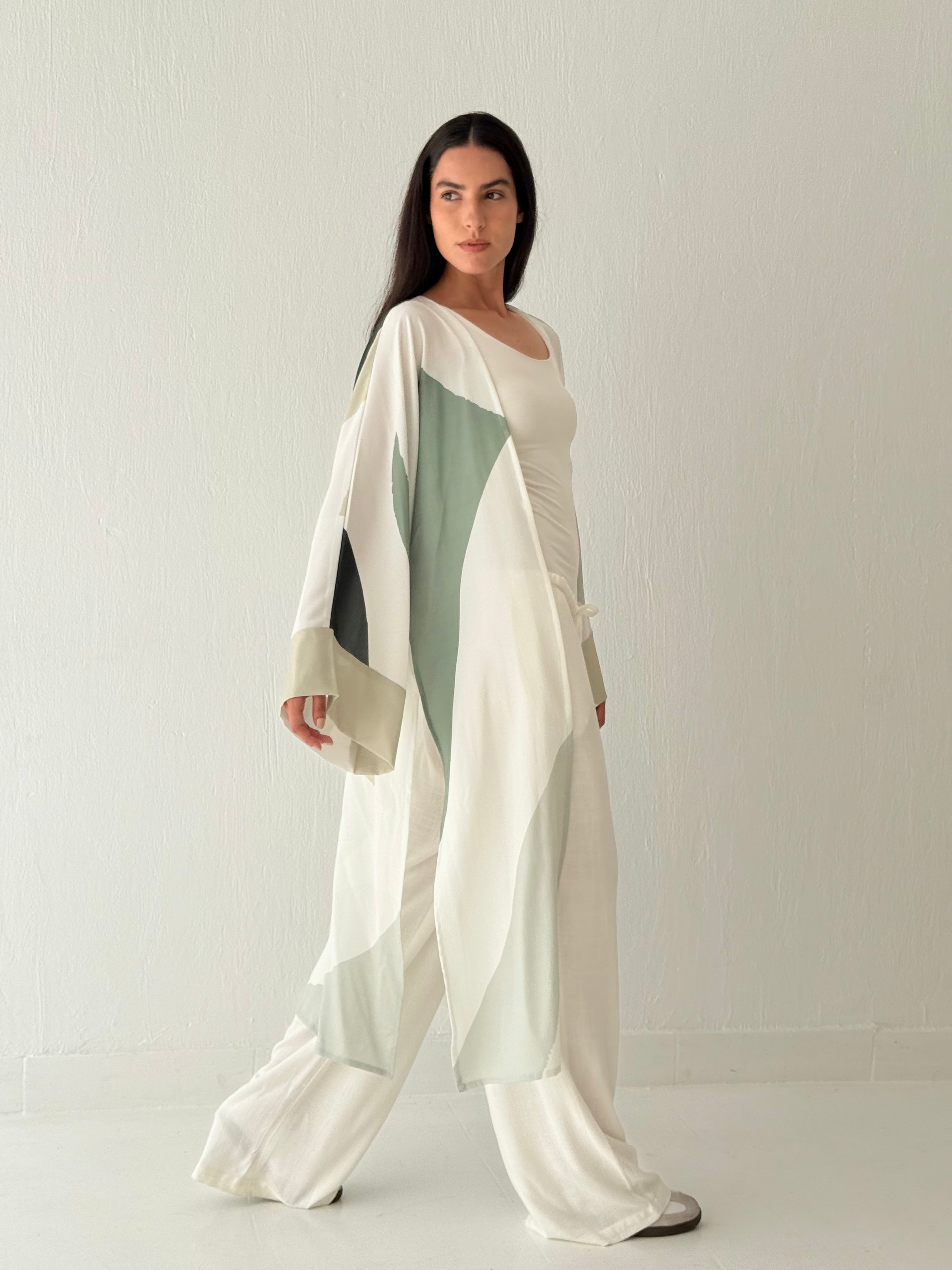 Olive natural kimono