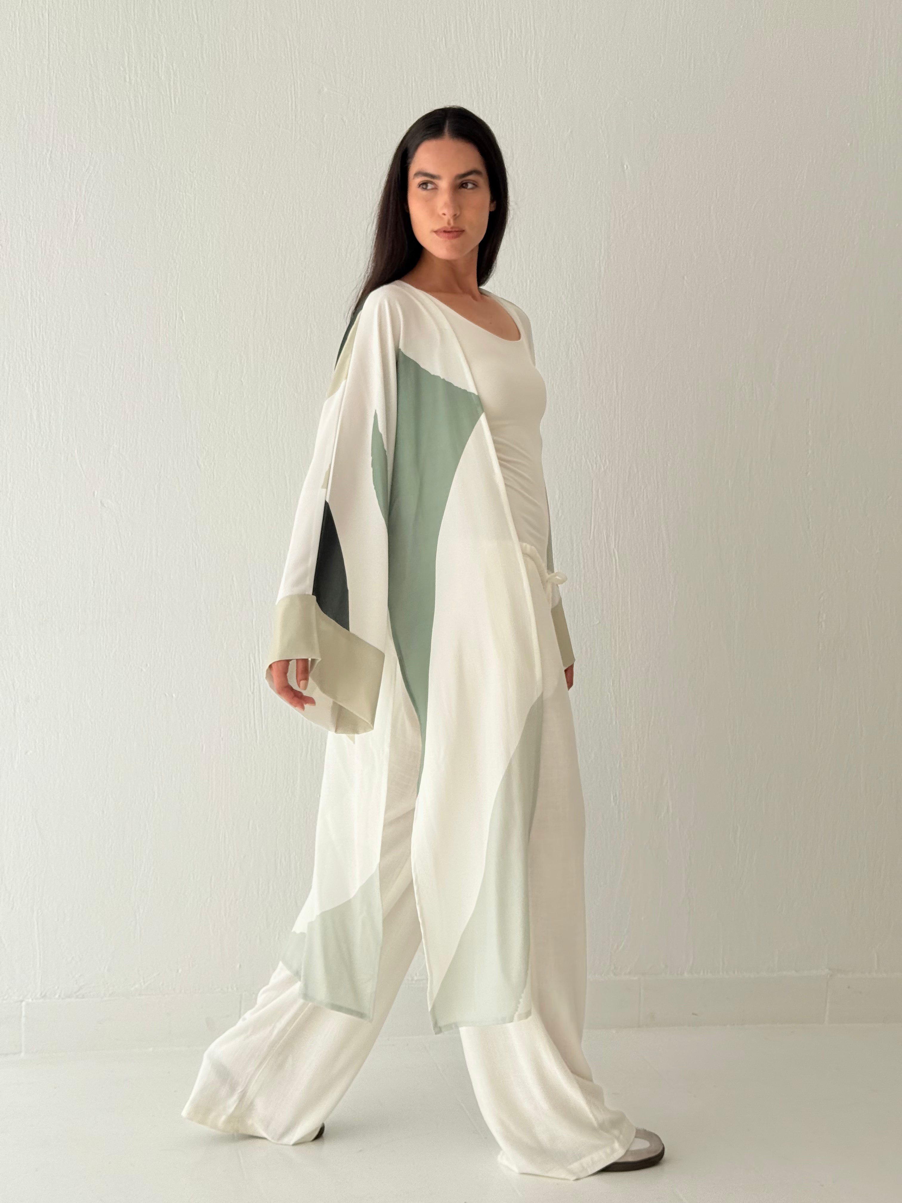 Olive natural kimono