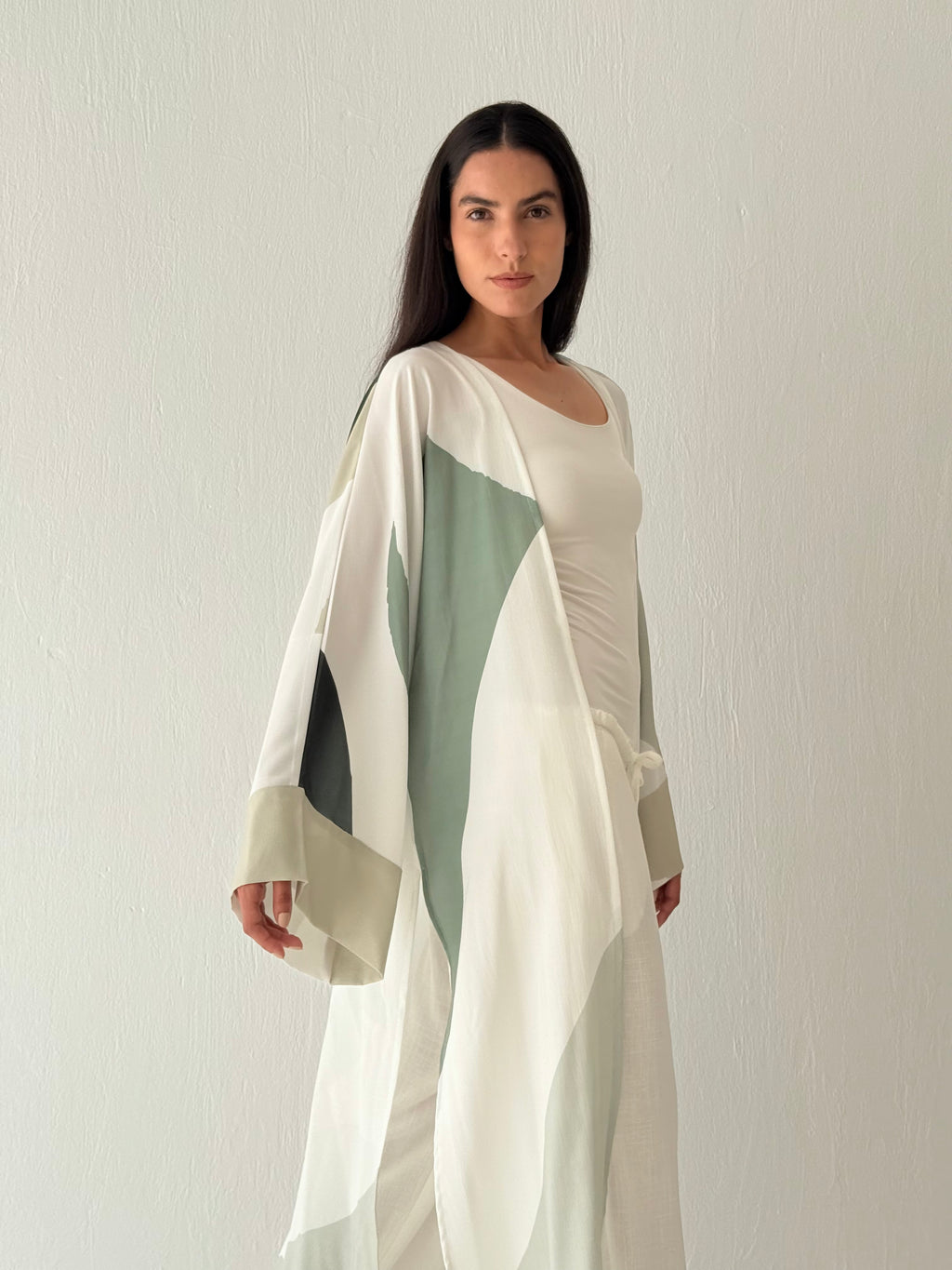Olive natural kimono