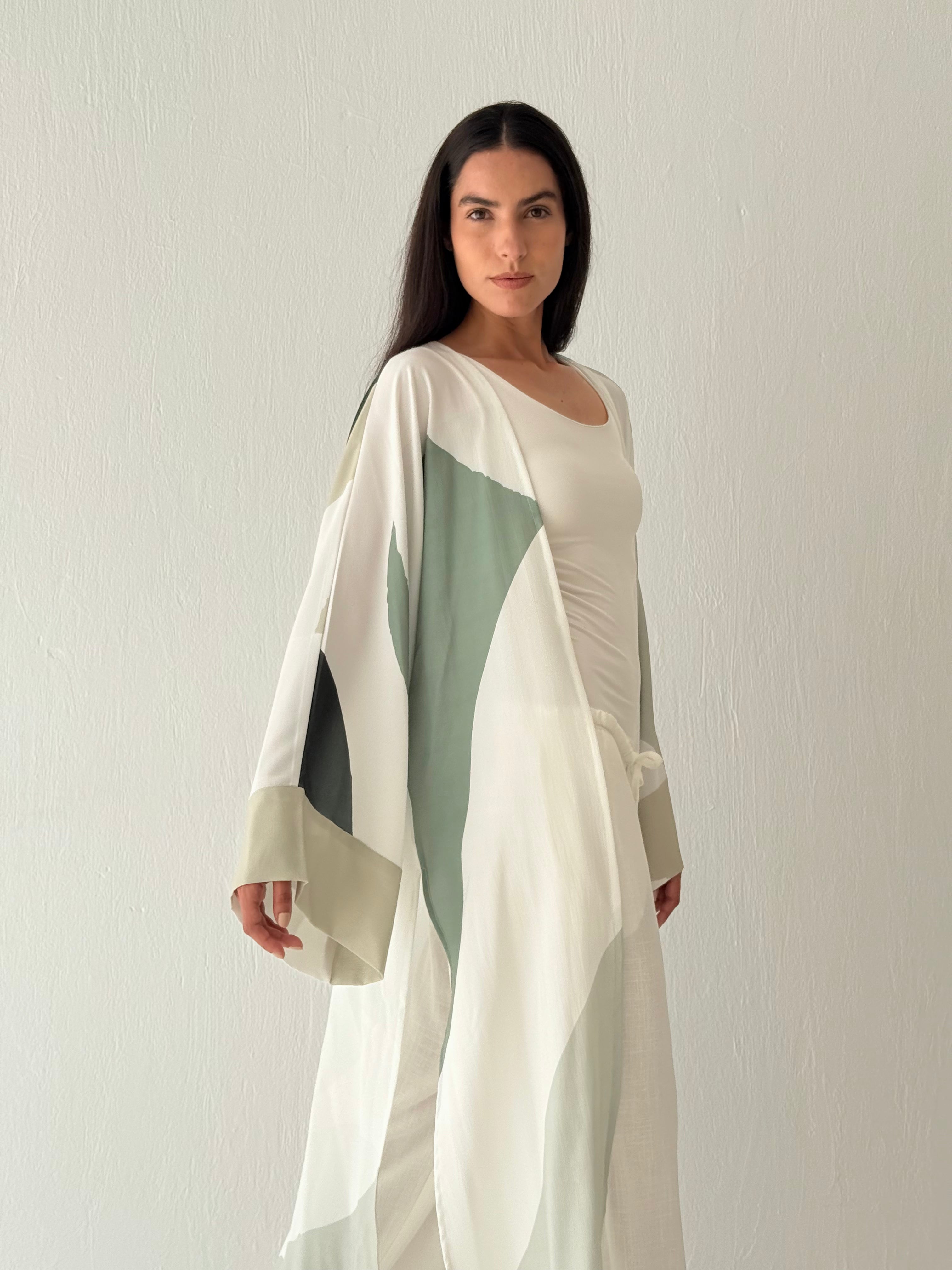 Olive natural kimono