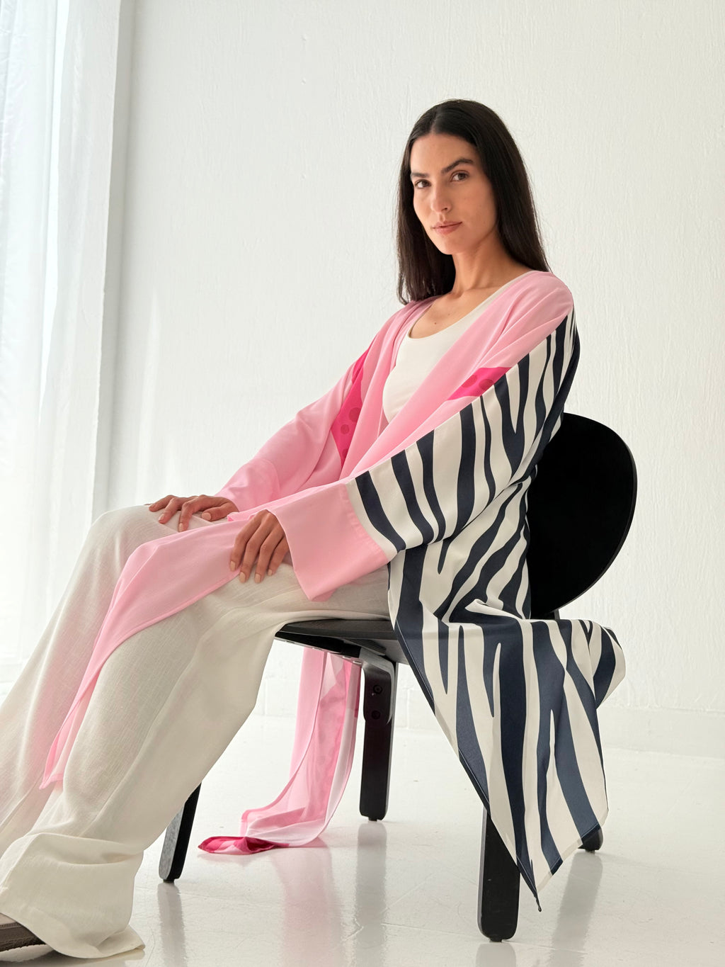 Pinky zebra kimono