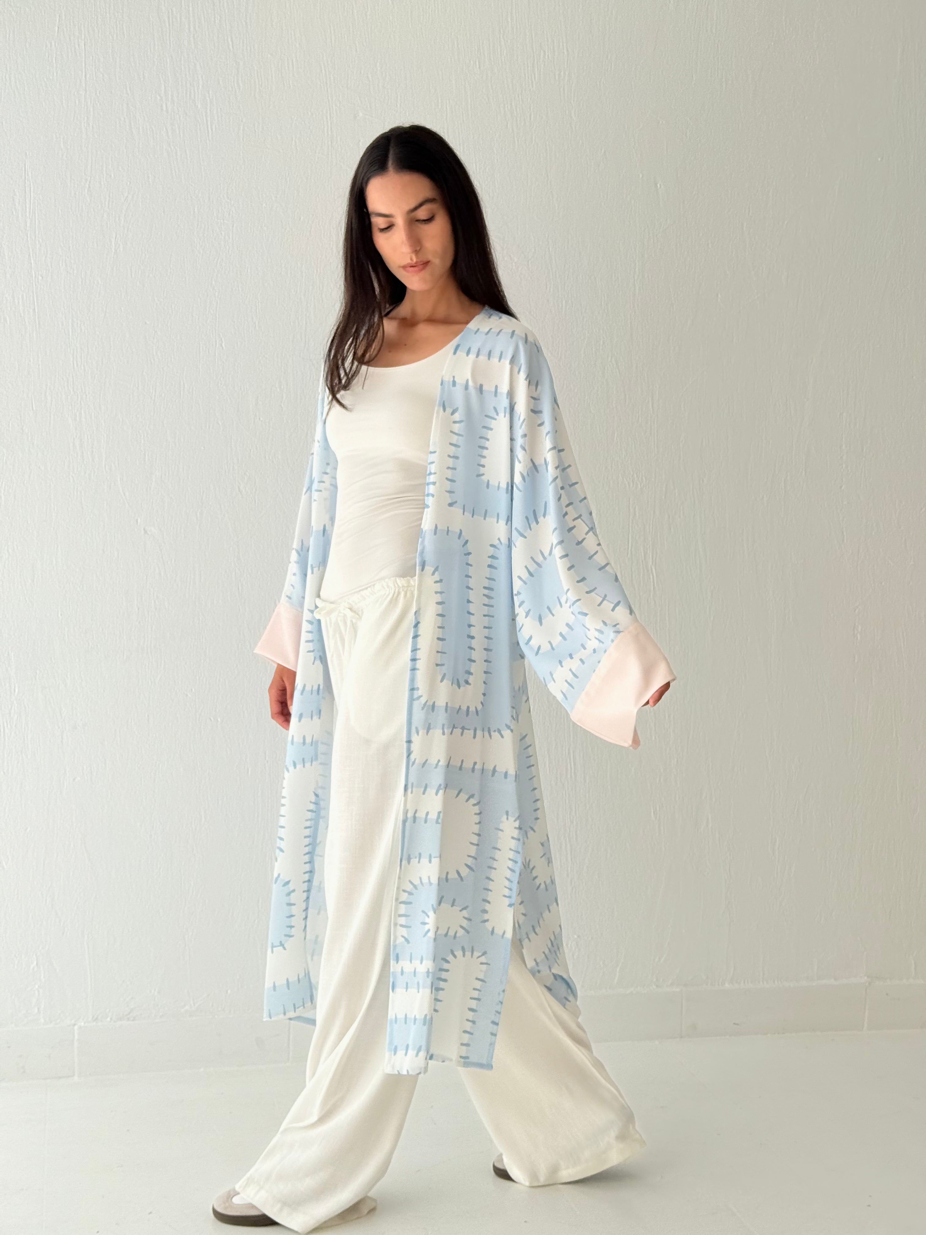 Blue shark kimono