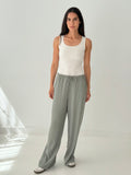 Olive linen pants