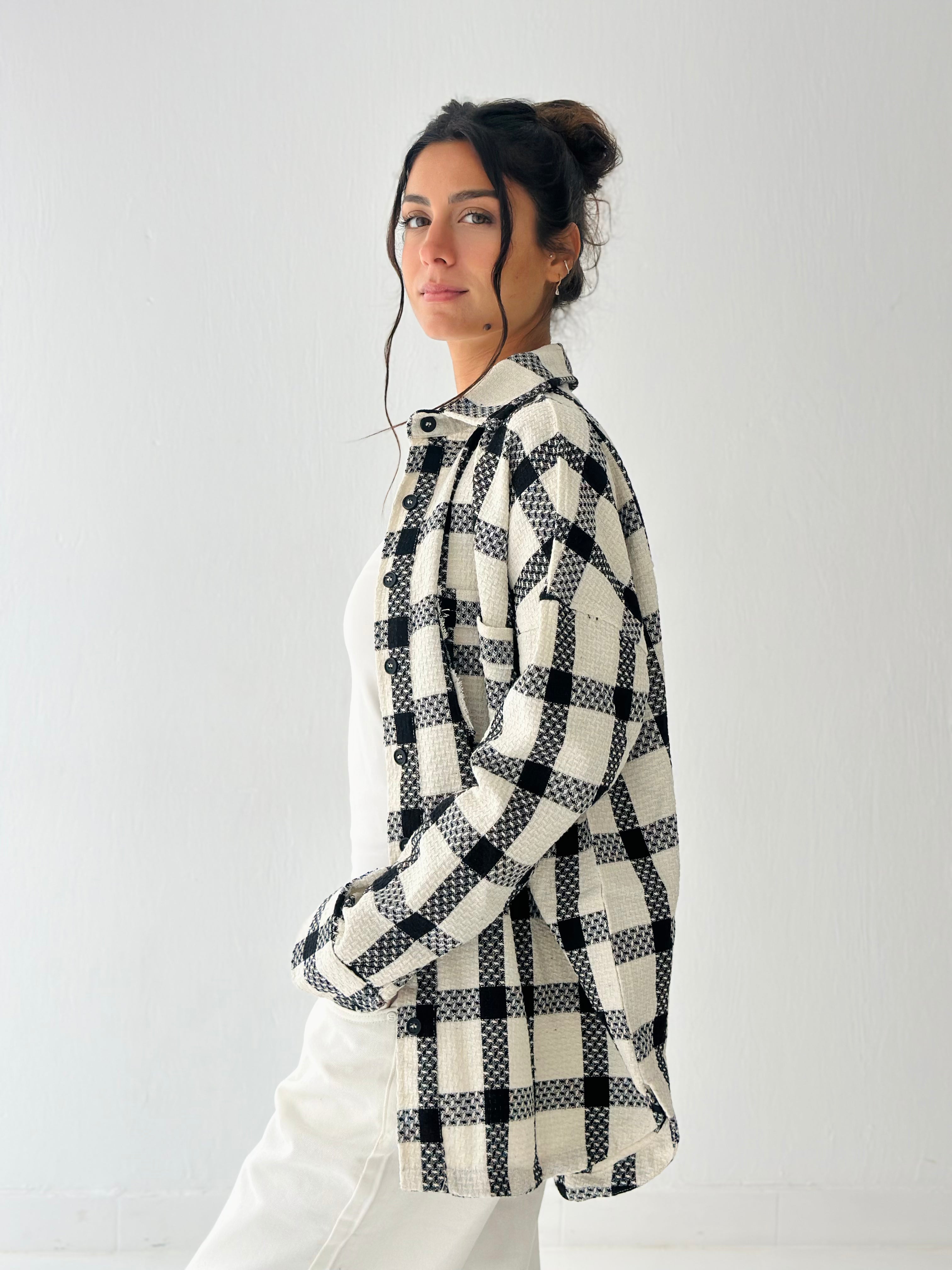 black & white shirt