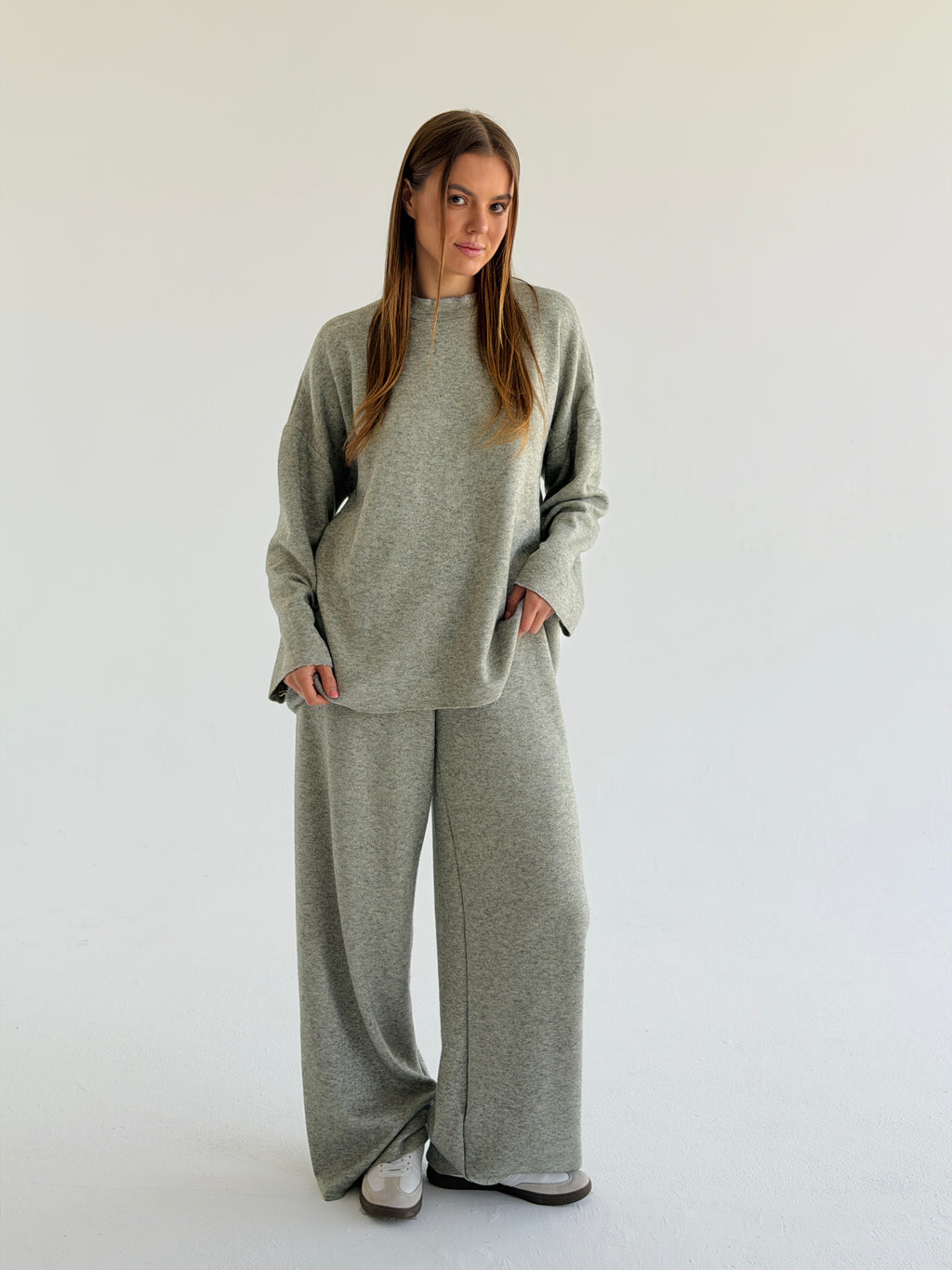 Double face winter set - Olive shiny/Glittery