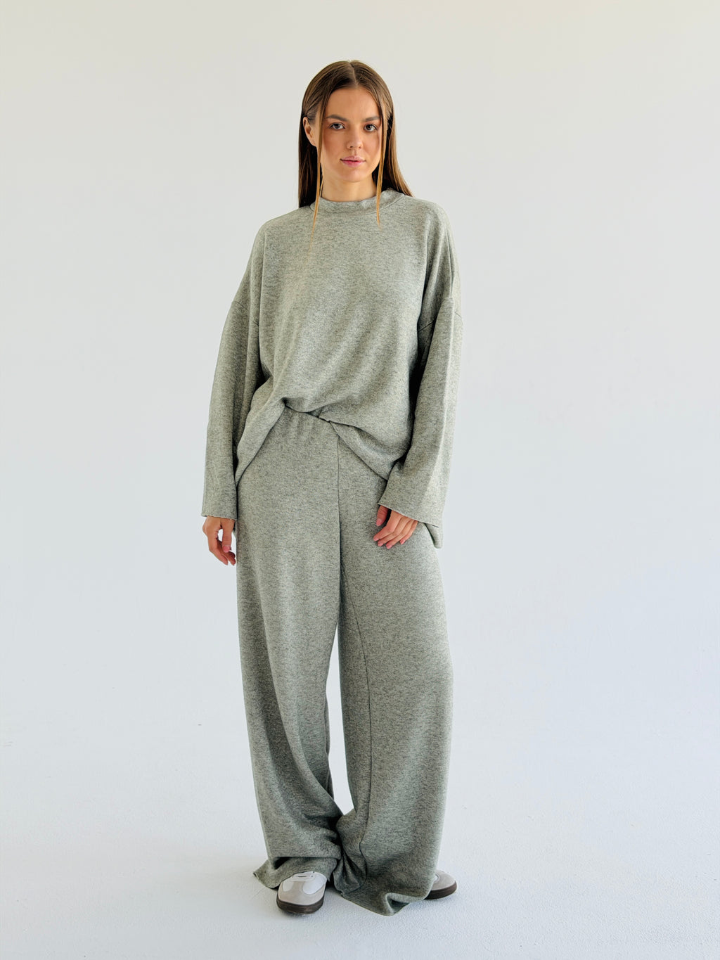 Double face winter set - Olive shiny/Glittery