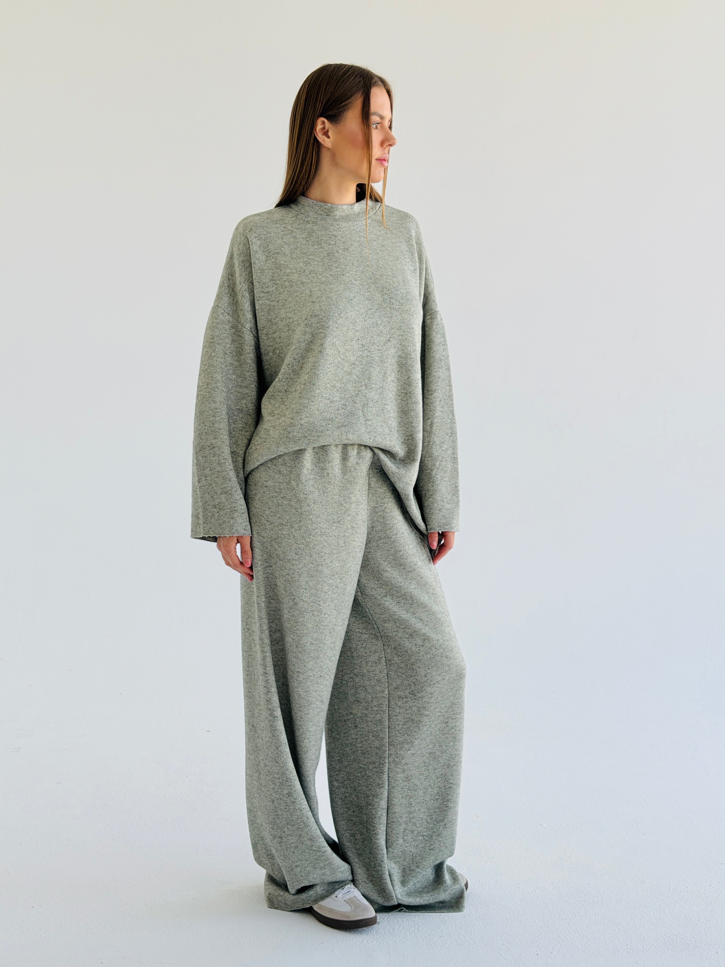 Double face winter set - Olive shiny/Glittery