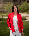Red poplin shirt