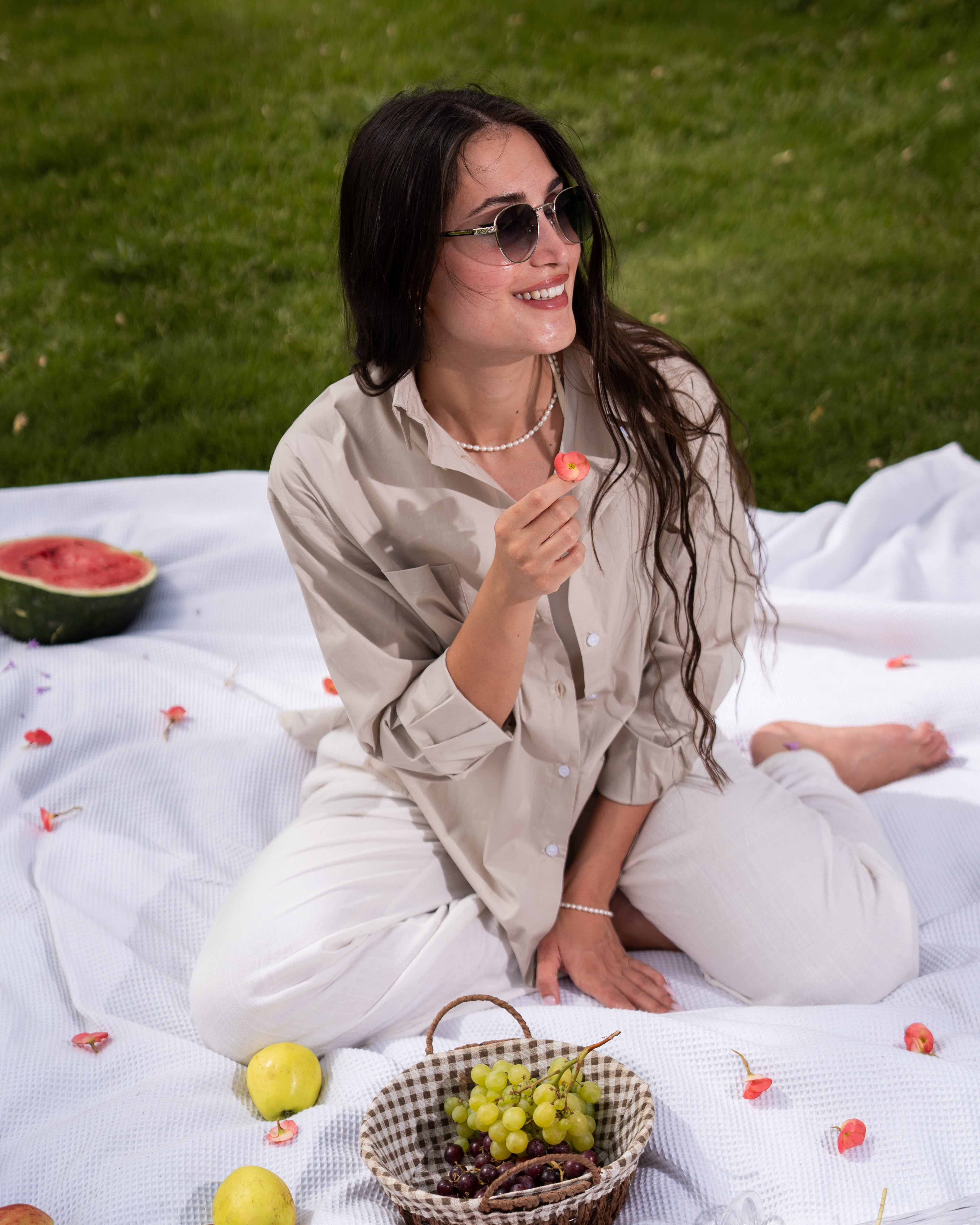 Beige poplin shirt
