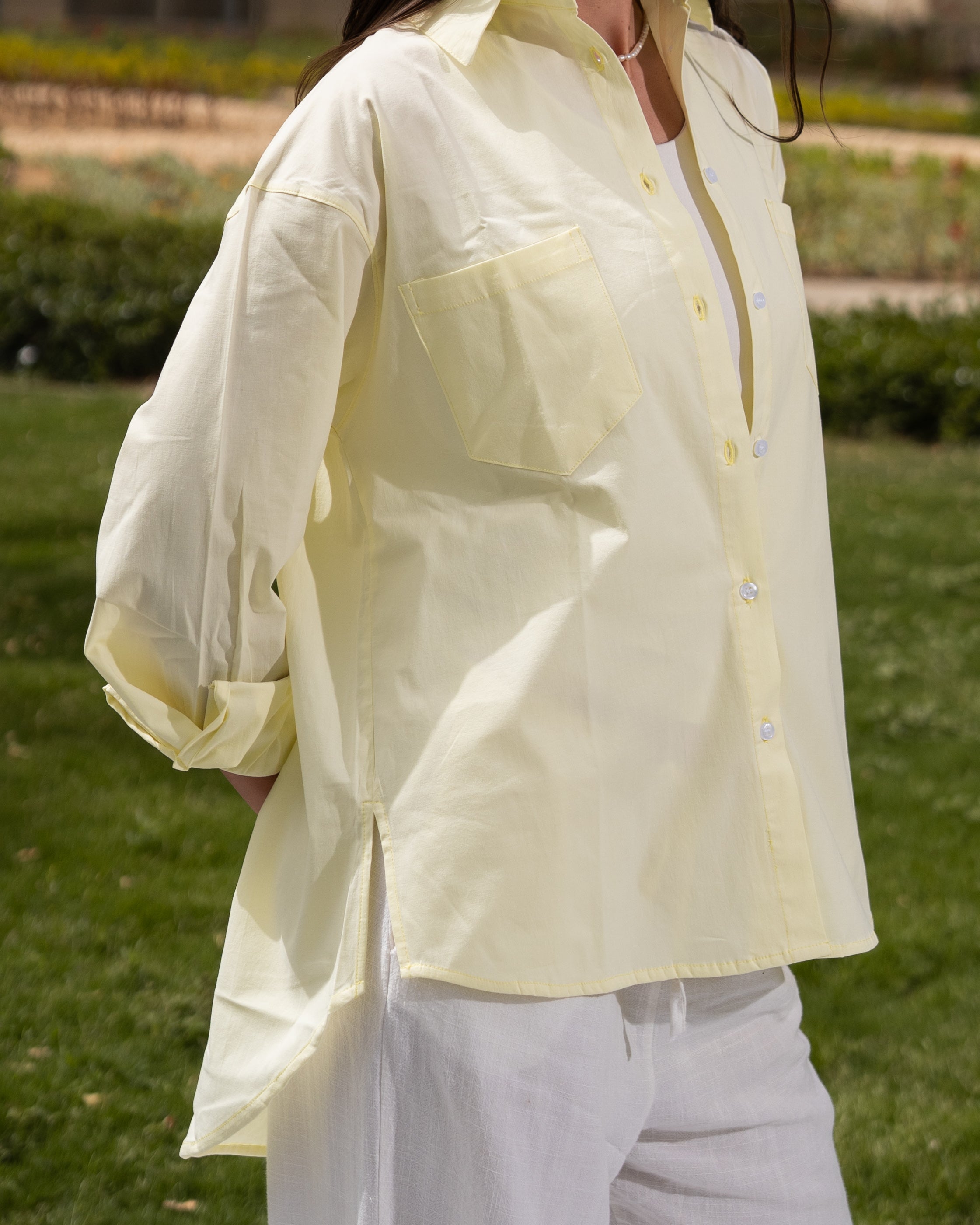 Yellow poplin shirt