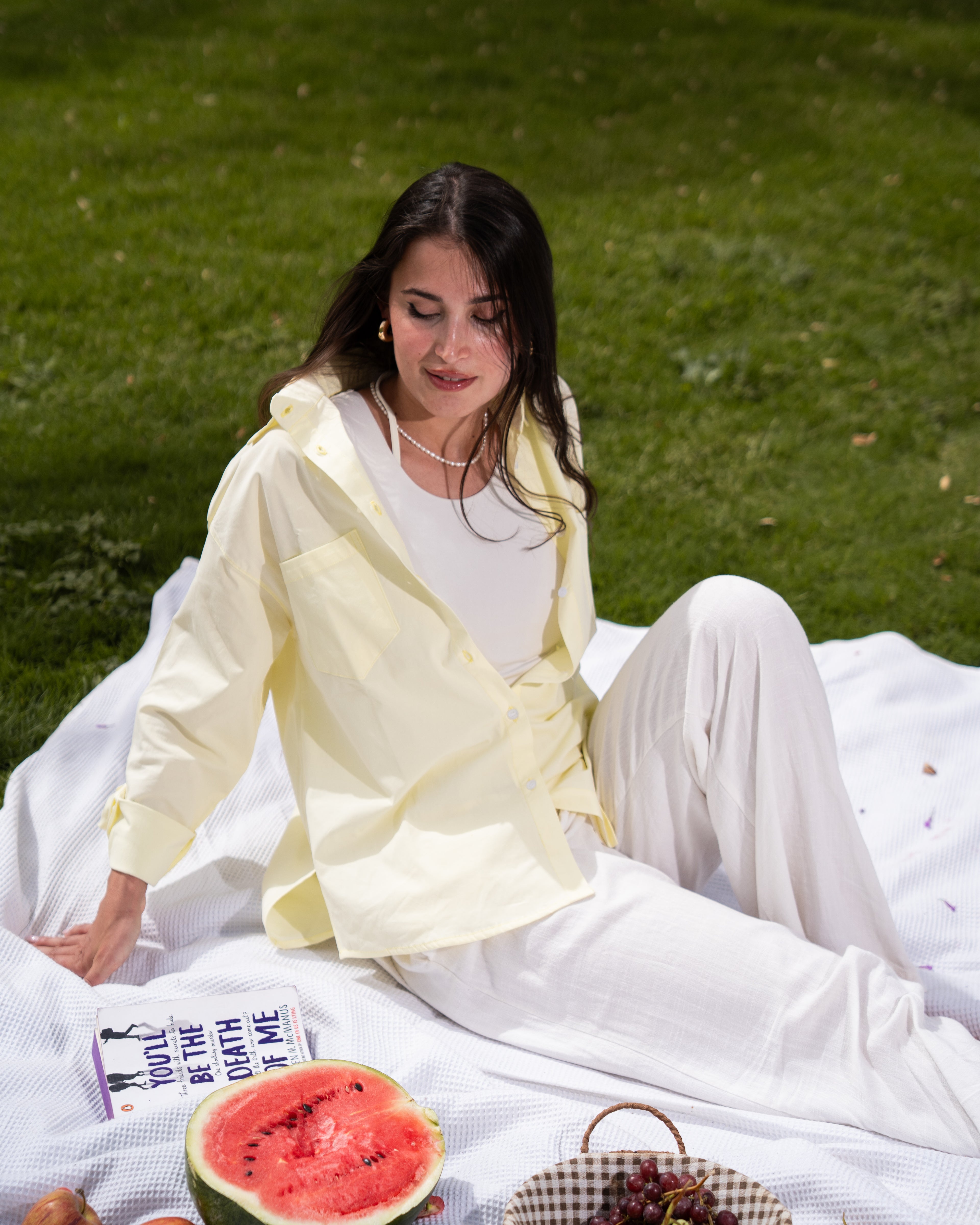 Yellow poplin shirt