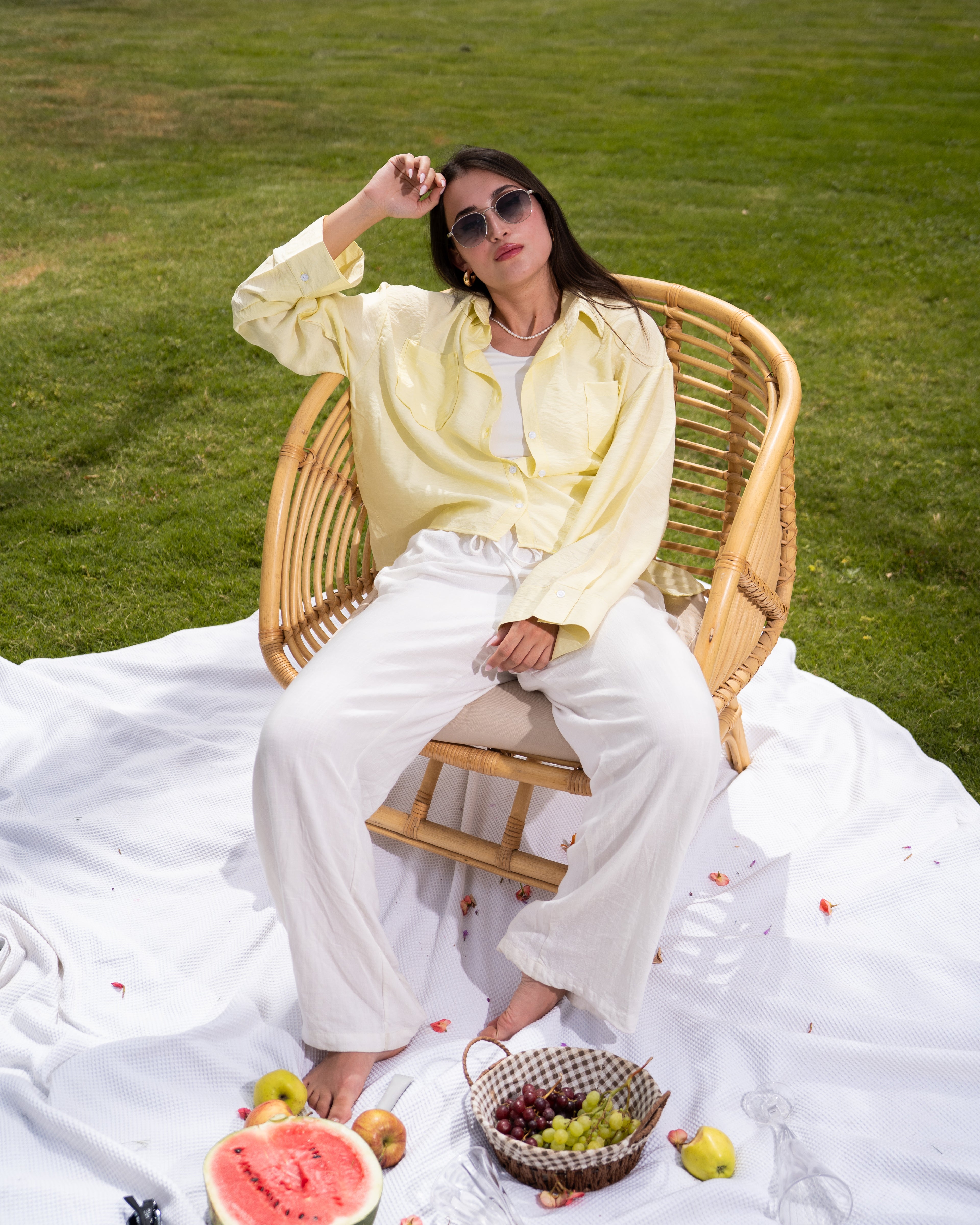 Yellow linen shirt
