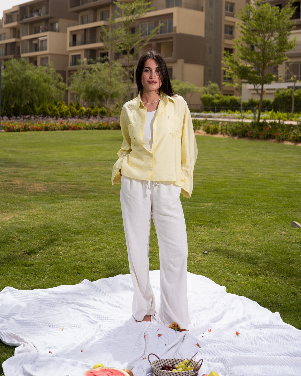 Yellow linen shirt