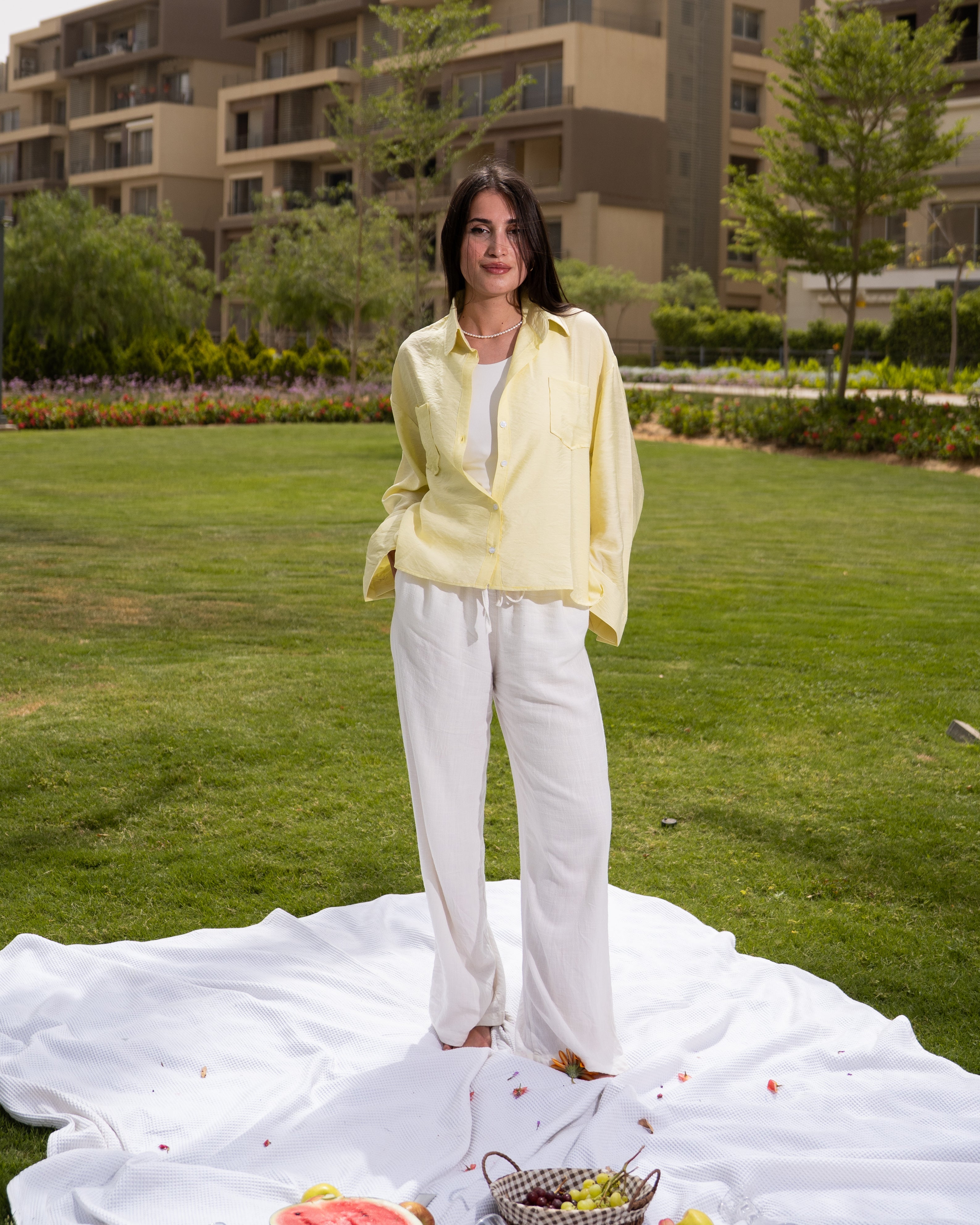 Yellow linen shirt