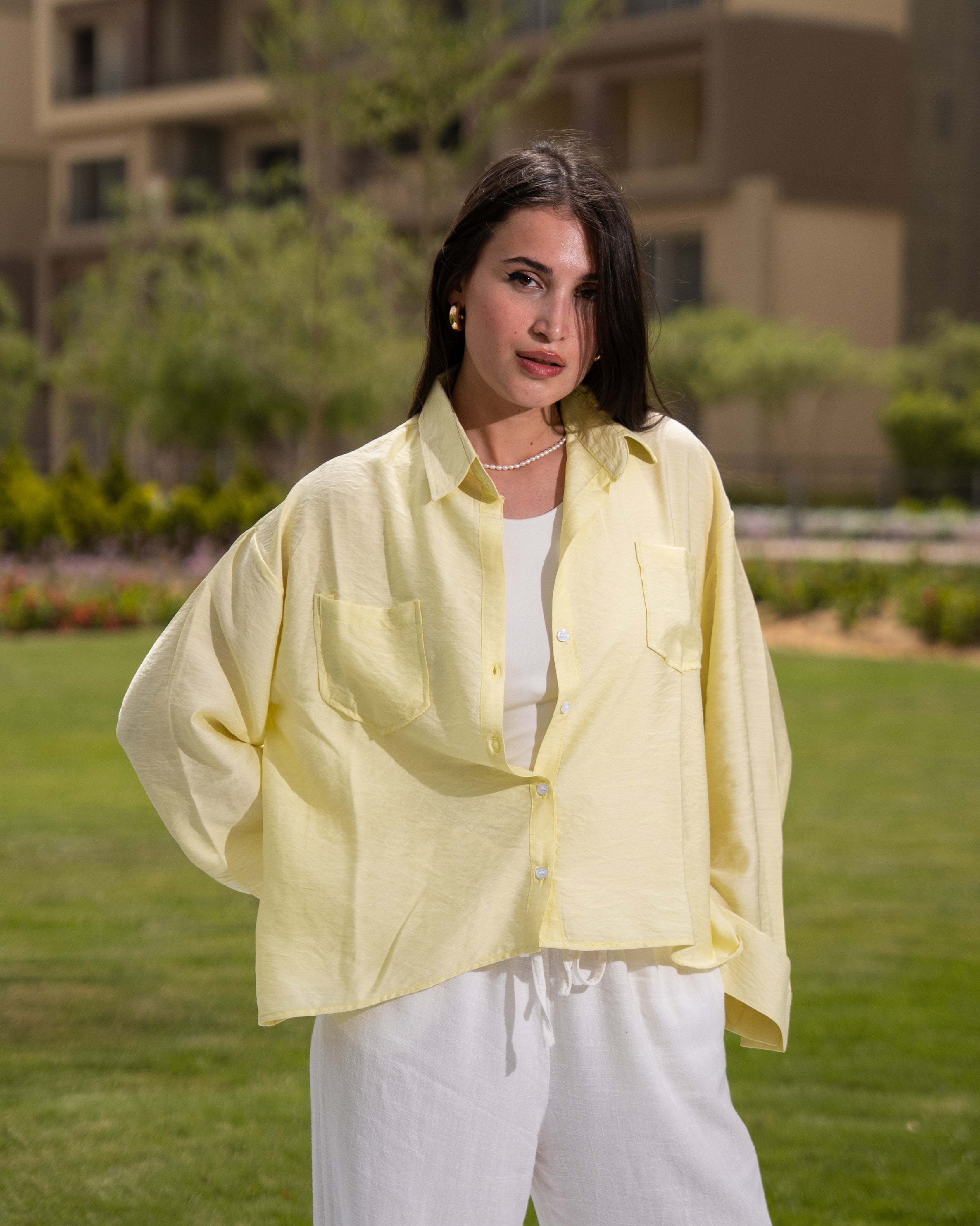 Yellow linen shirt