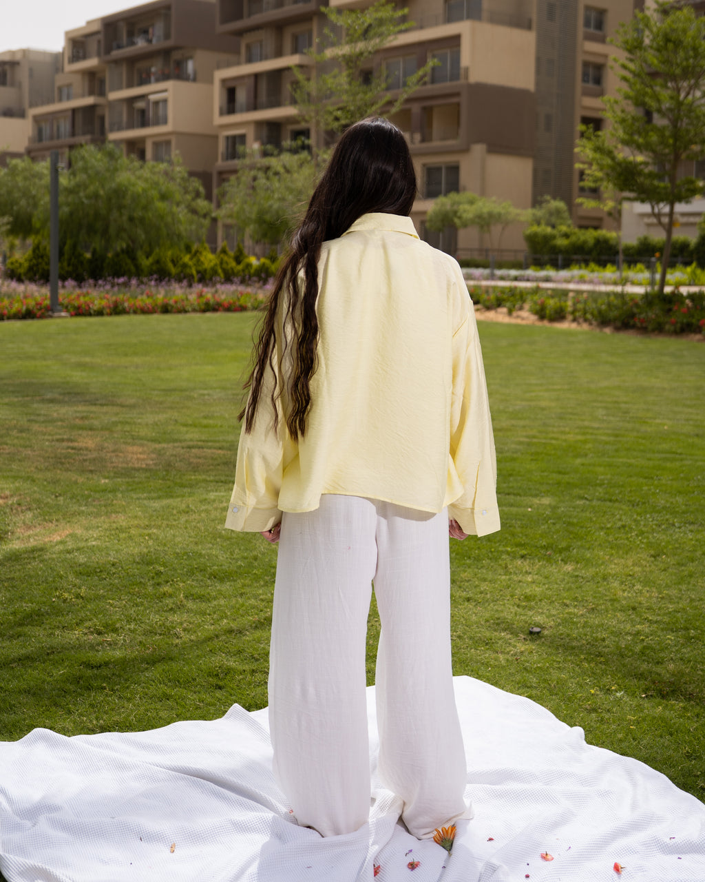 Yellow linen shirt