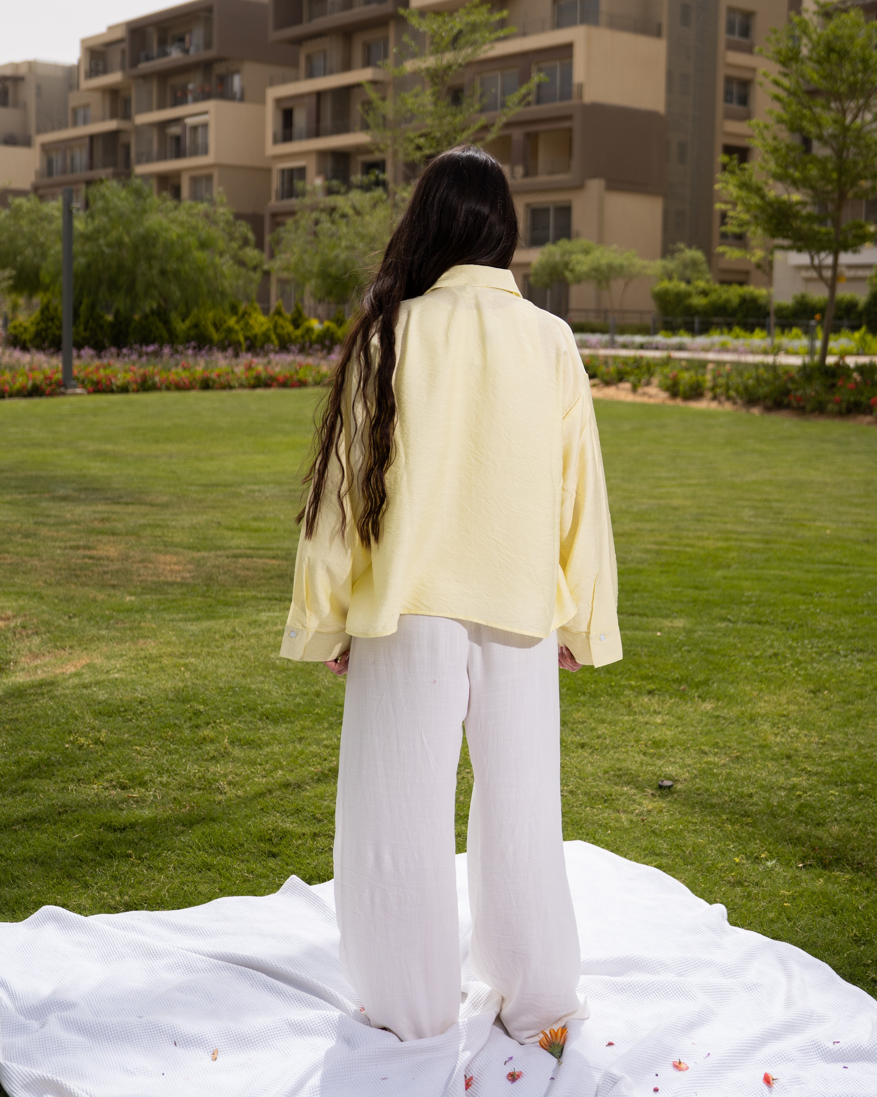 Yellow linen shirt