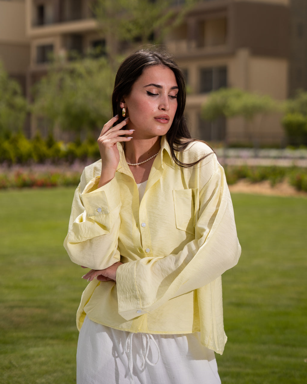 Yellow linen shirt