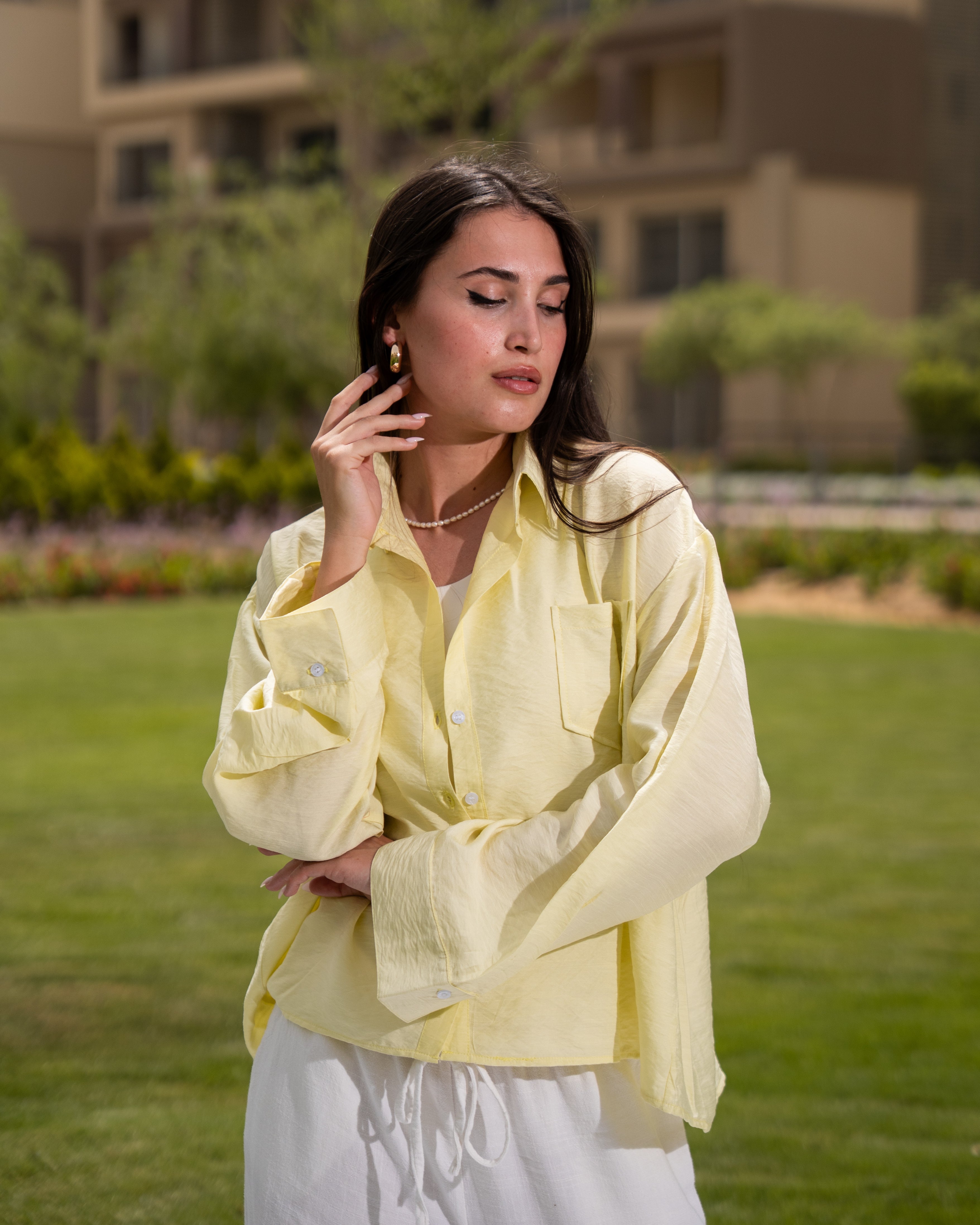 Yellow linen shirt