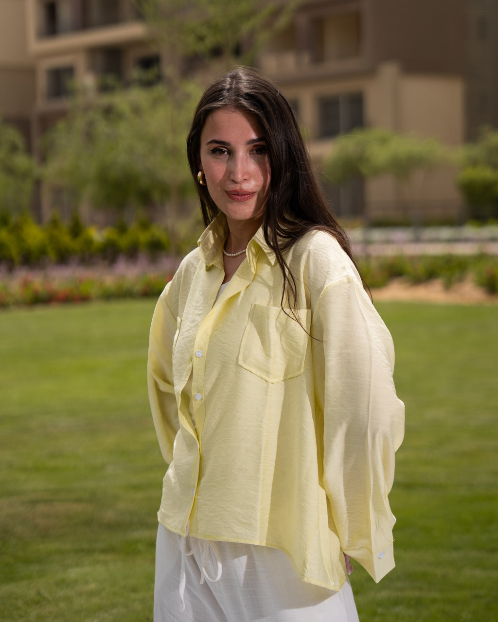 Yellow linen shirt