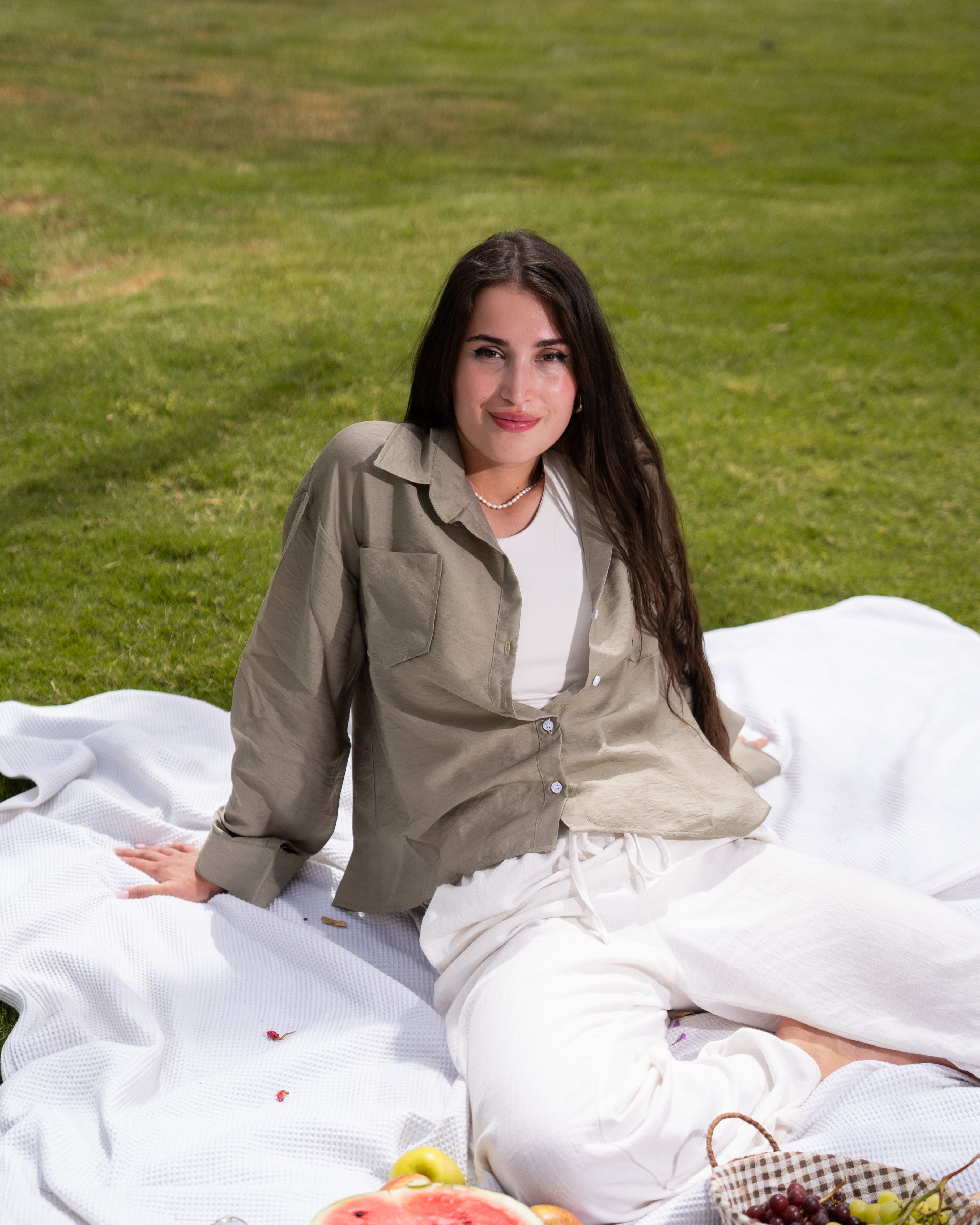 Olive linen shirt