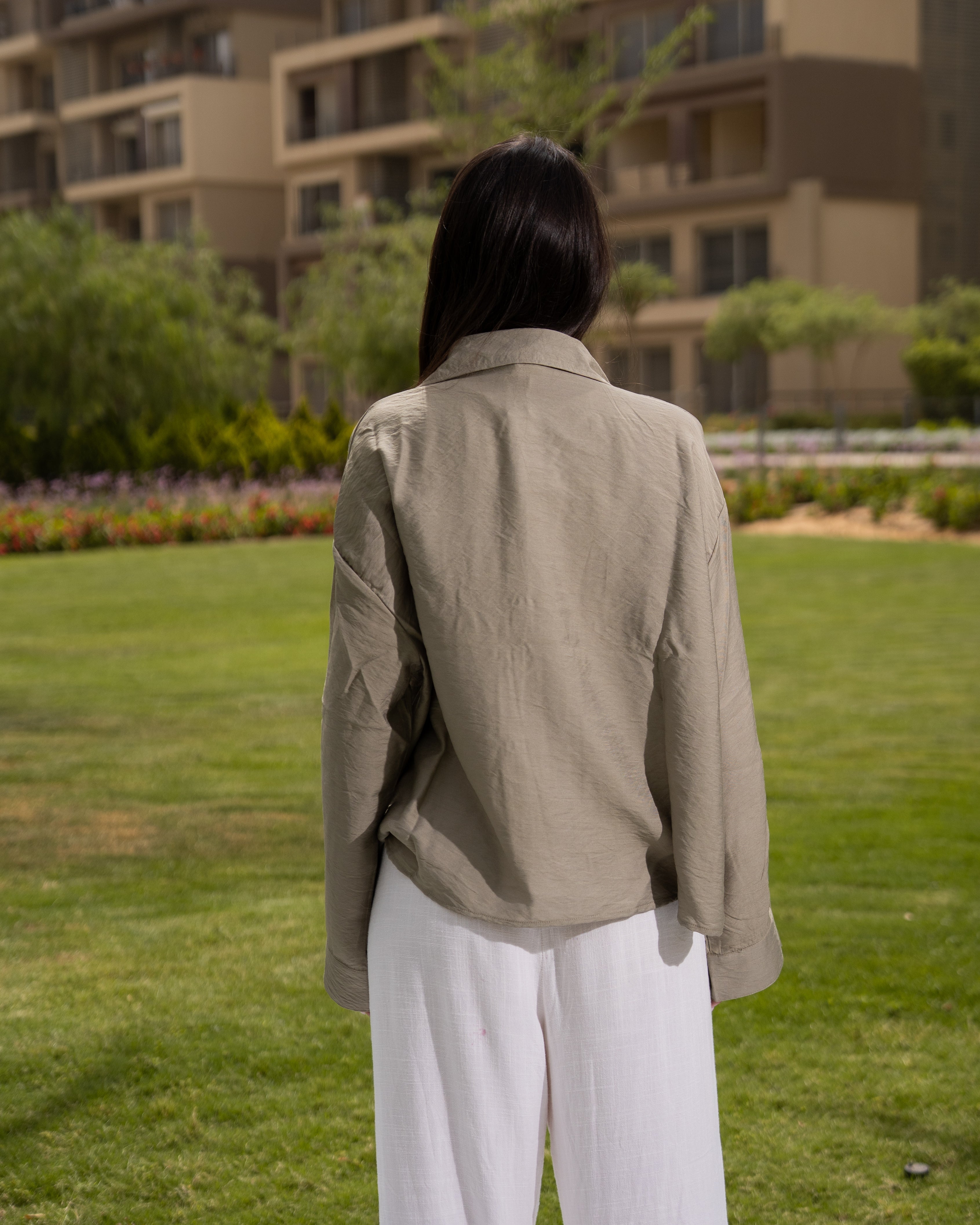 Olive linen shirt