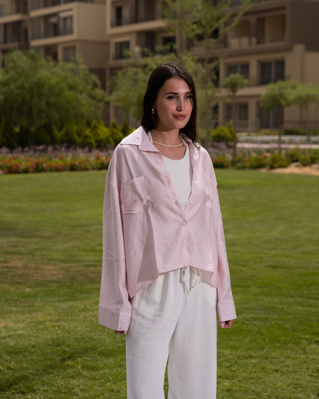 Pink linen shirt