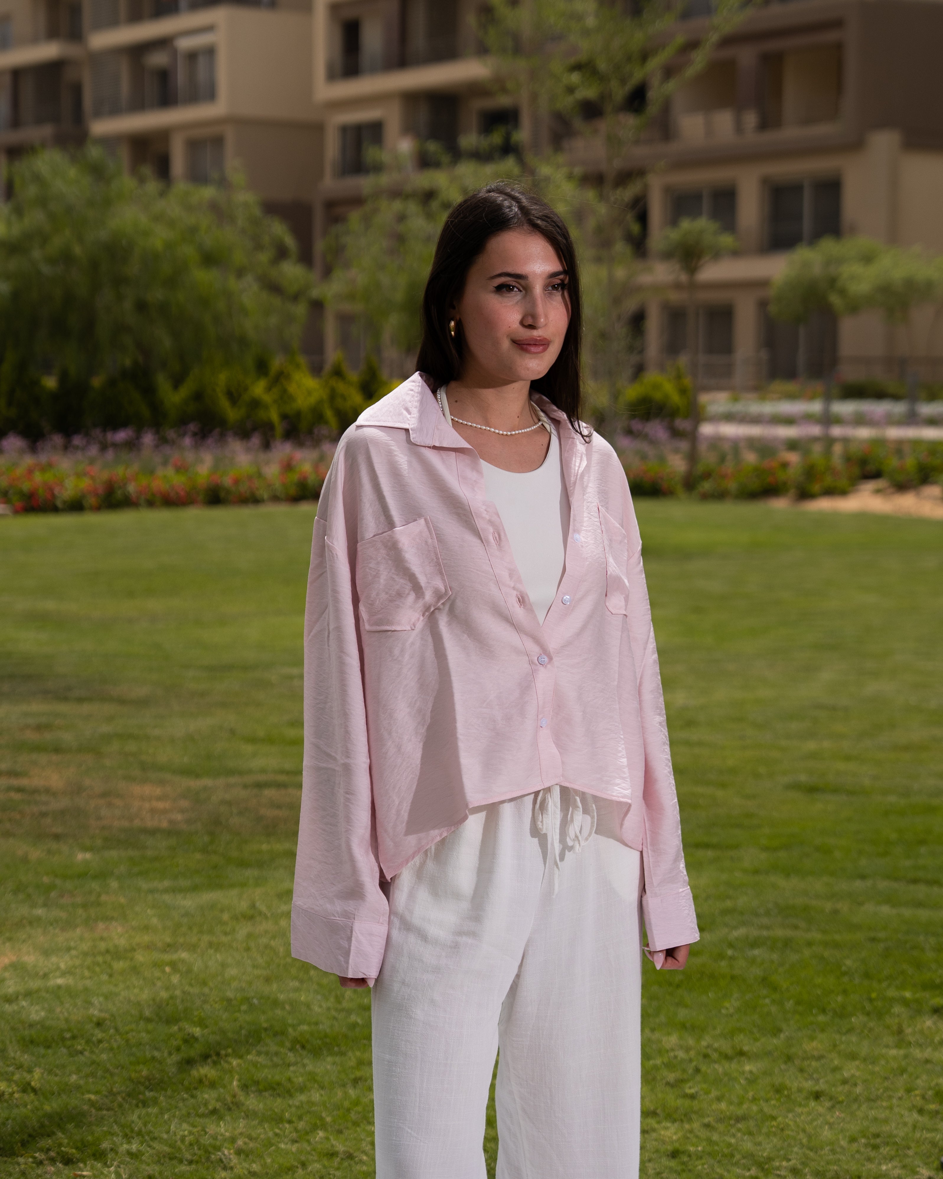 Pink linen shirt