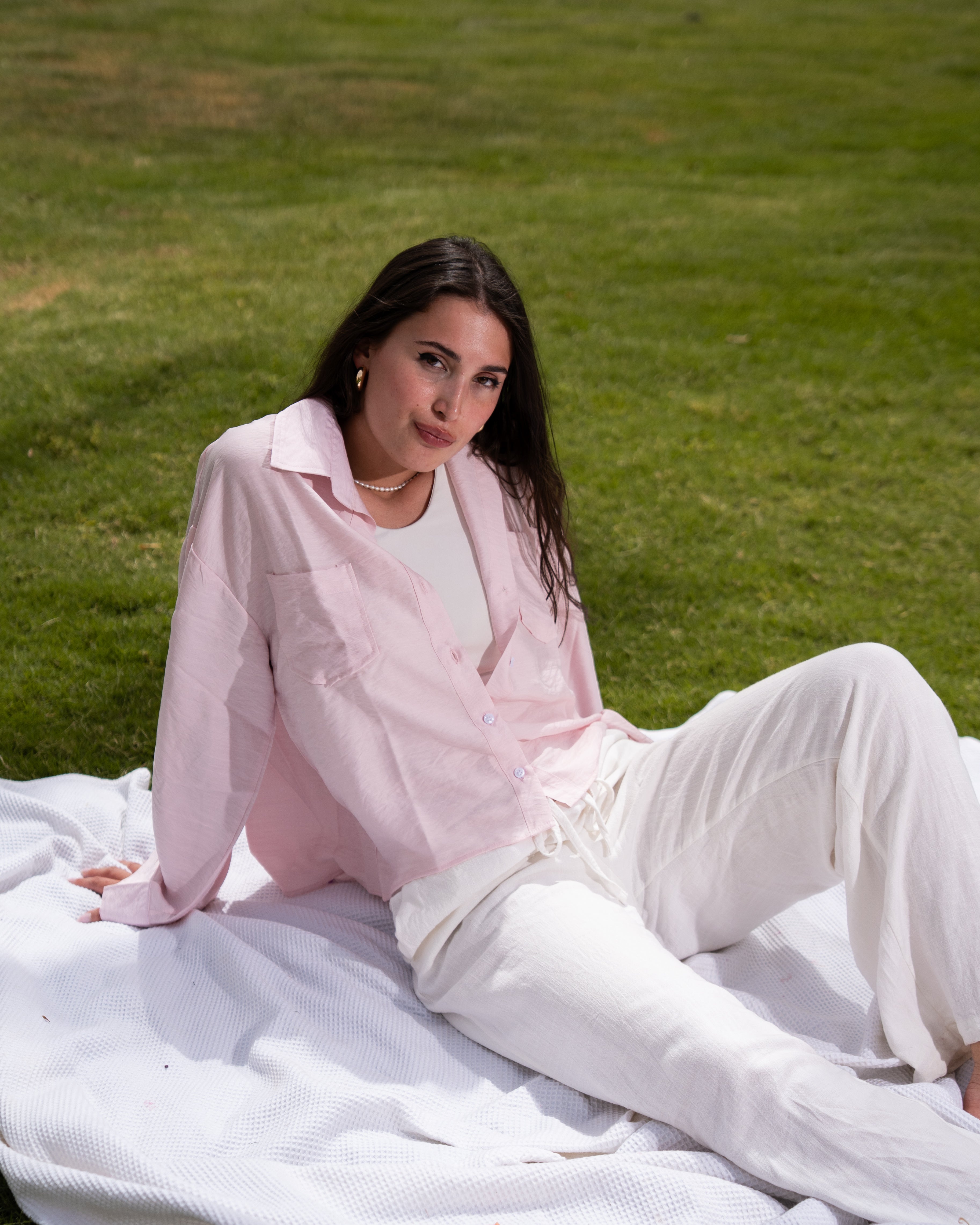 Pink linen shirt