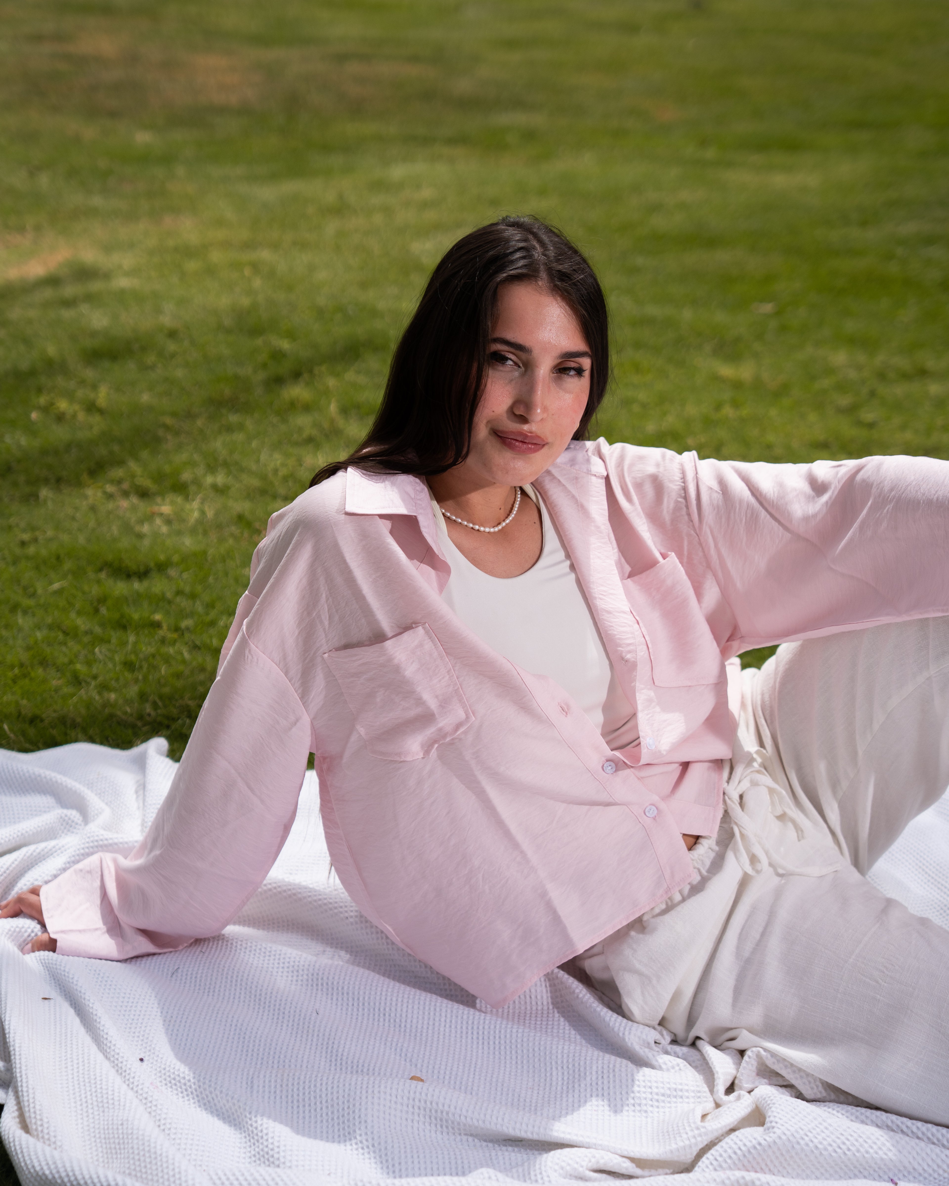 Pink linen shirt
