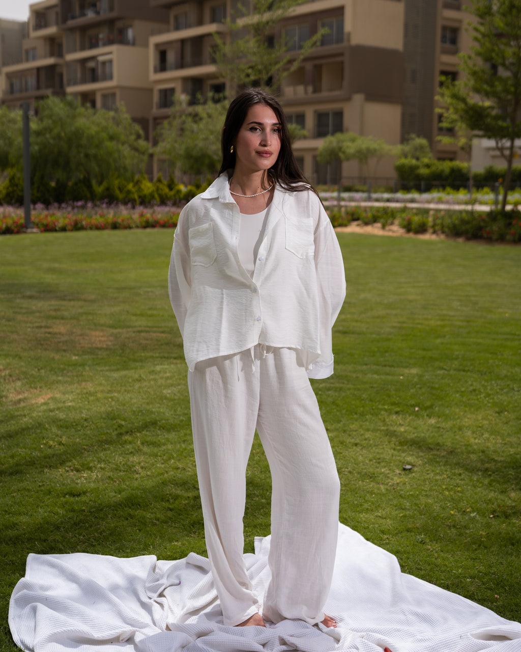 White linen shirt