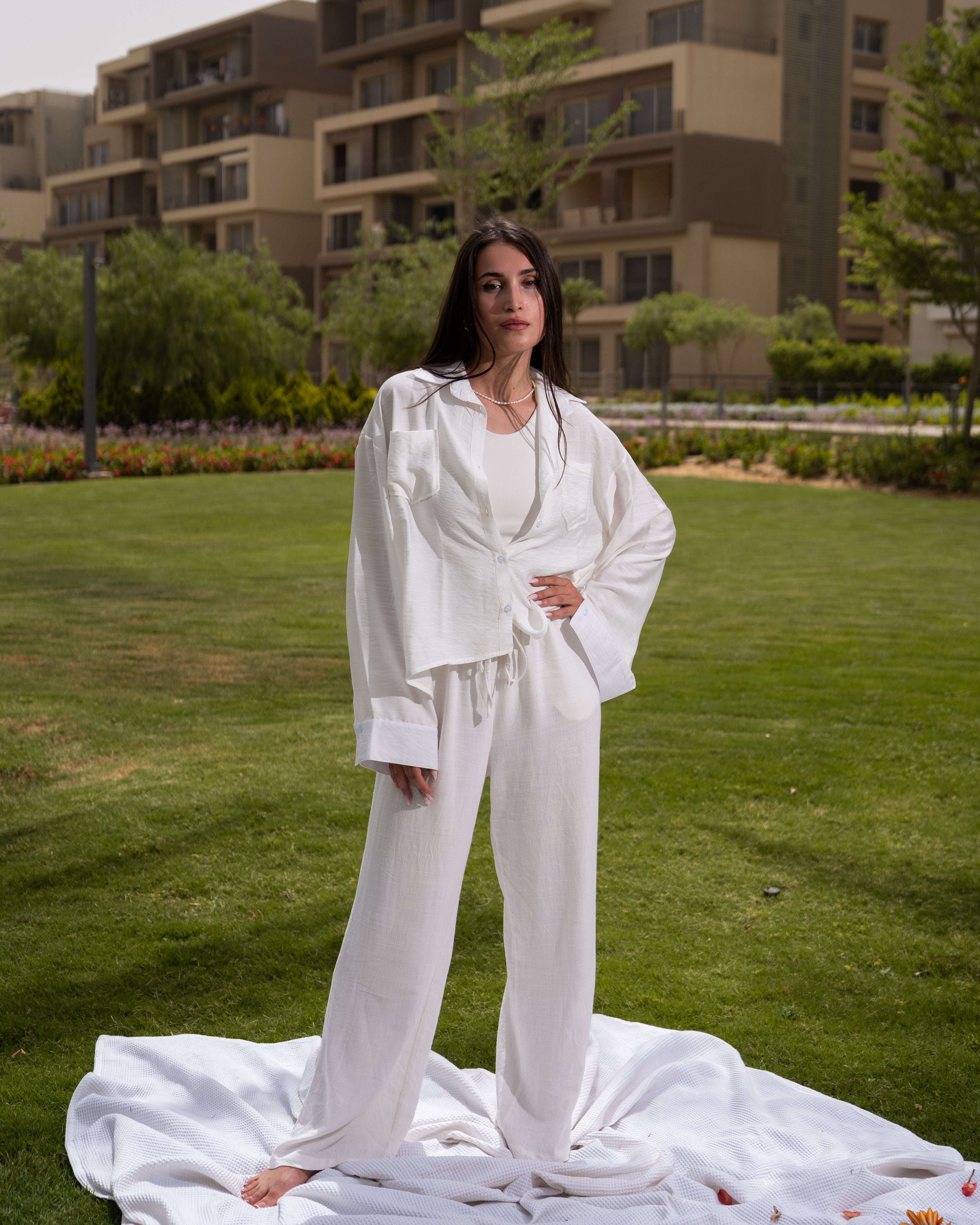 White linen shirt