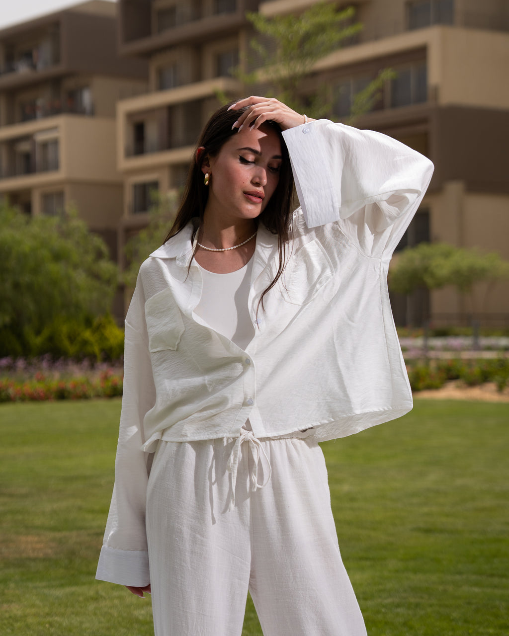 White linen shirt